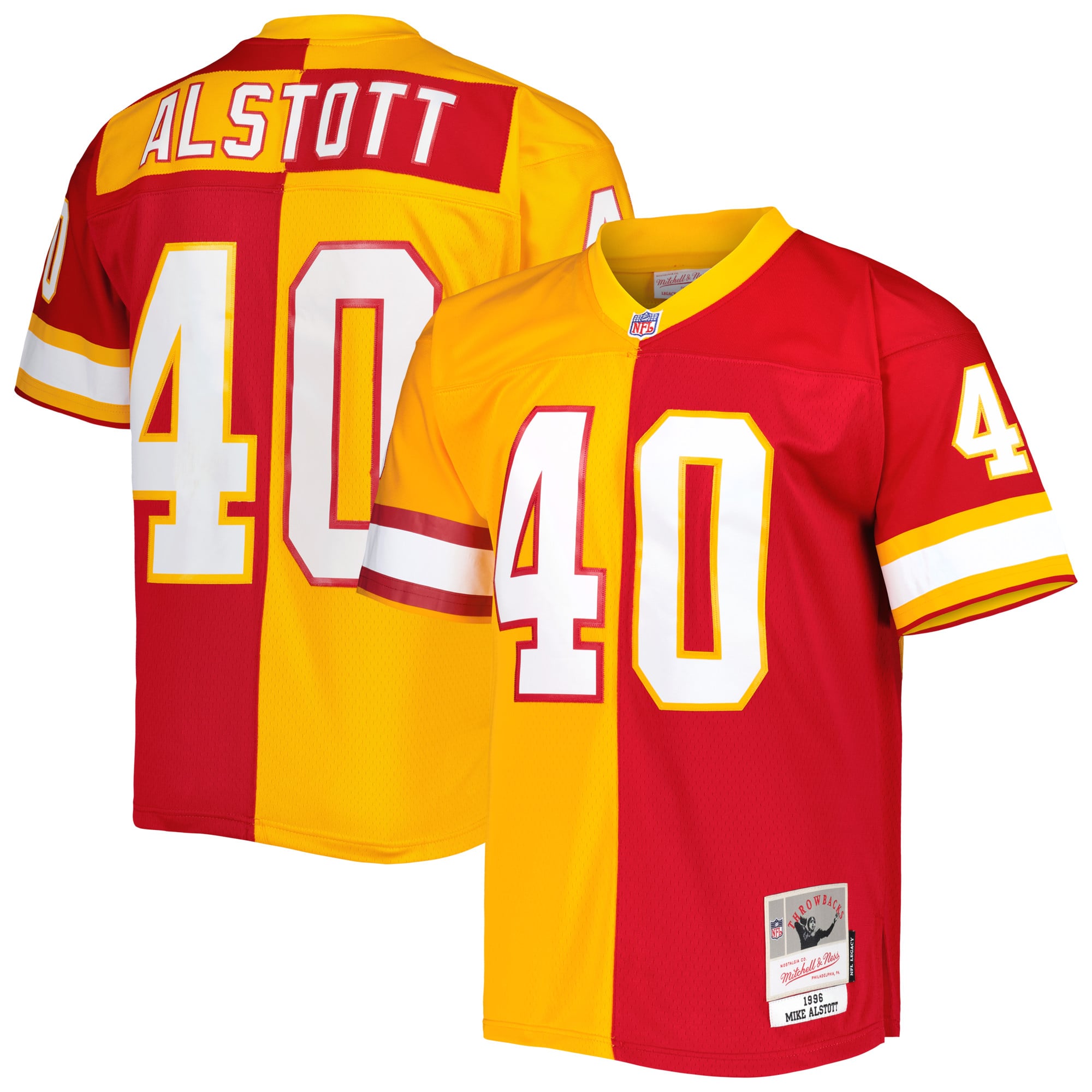 Men's Tampa Bay Buccaneers Mike Alstott Orange/Red 1996 Split Legacy Replica Jersey