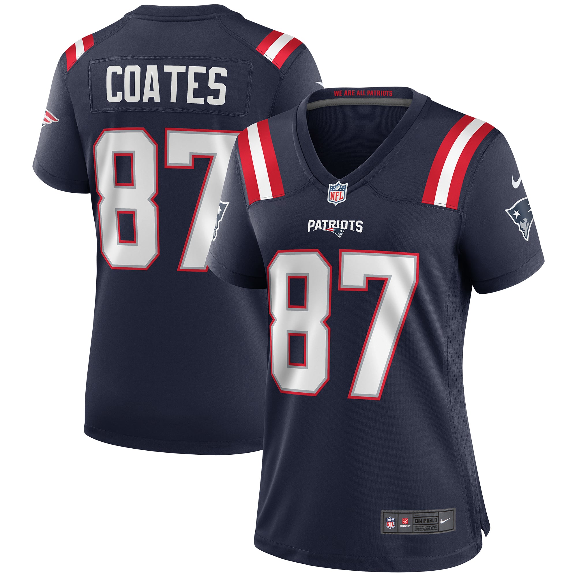 Women's New England Patriots Ben Coates Navy Game Retired Player Jersey