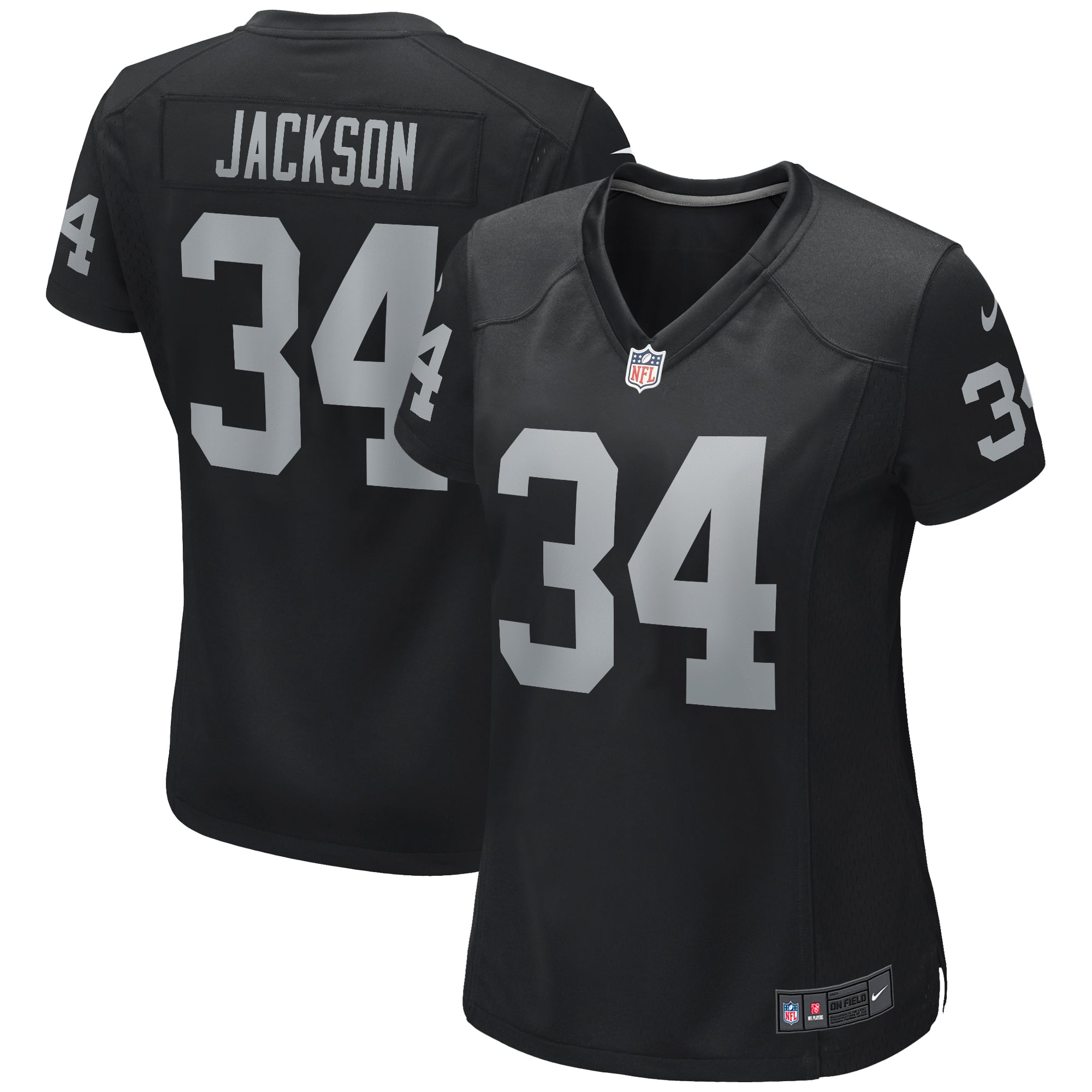 Women's Las Vegas Raiders Bo Jackson Black Game Retired Player Jersey