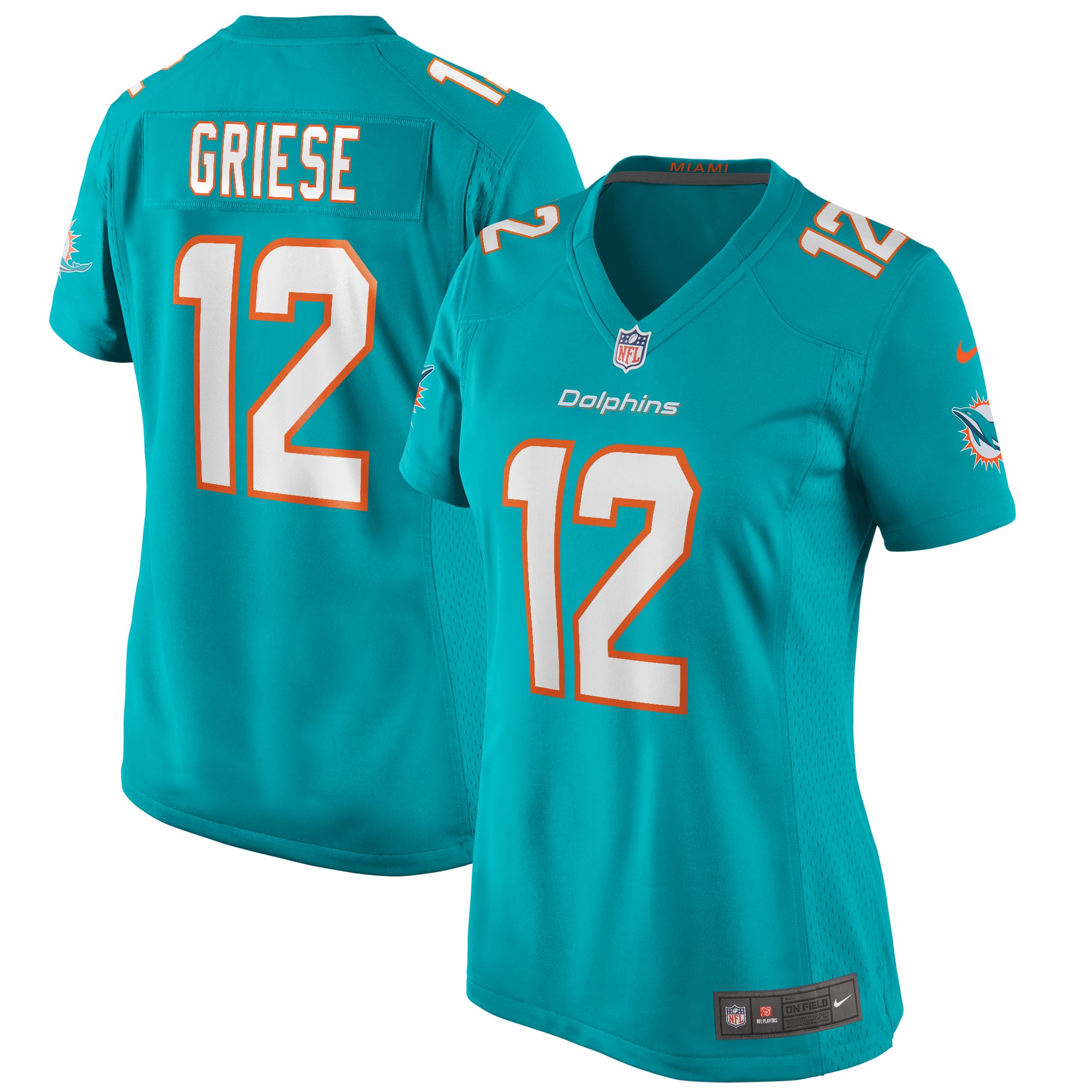 Women's Miami Dolphins Bob Griese Aqua Game Retired Player Jersey