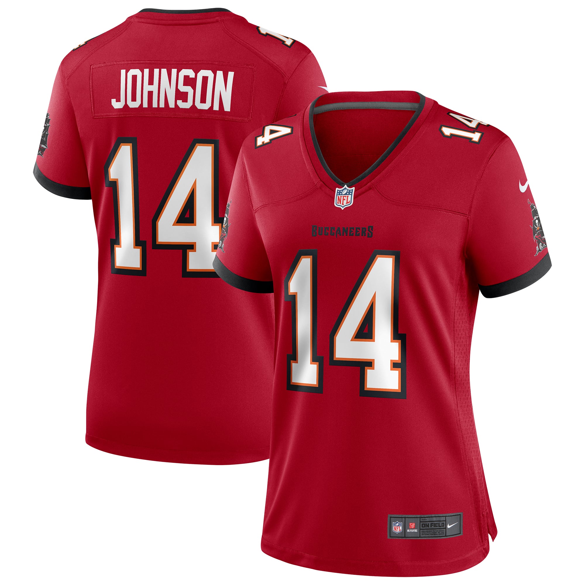 Women's Tampa Bay Buccaneers Brad Johnson Red Game Retired Player Jersey