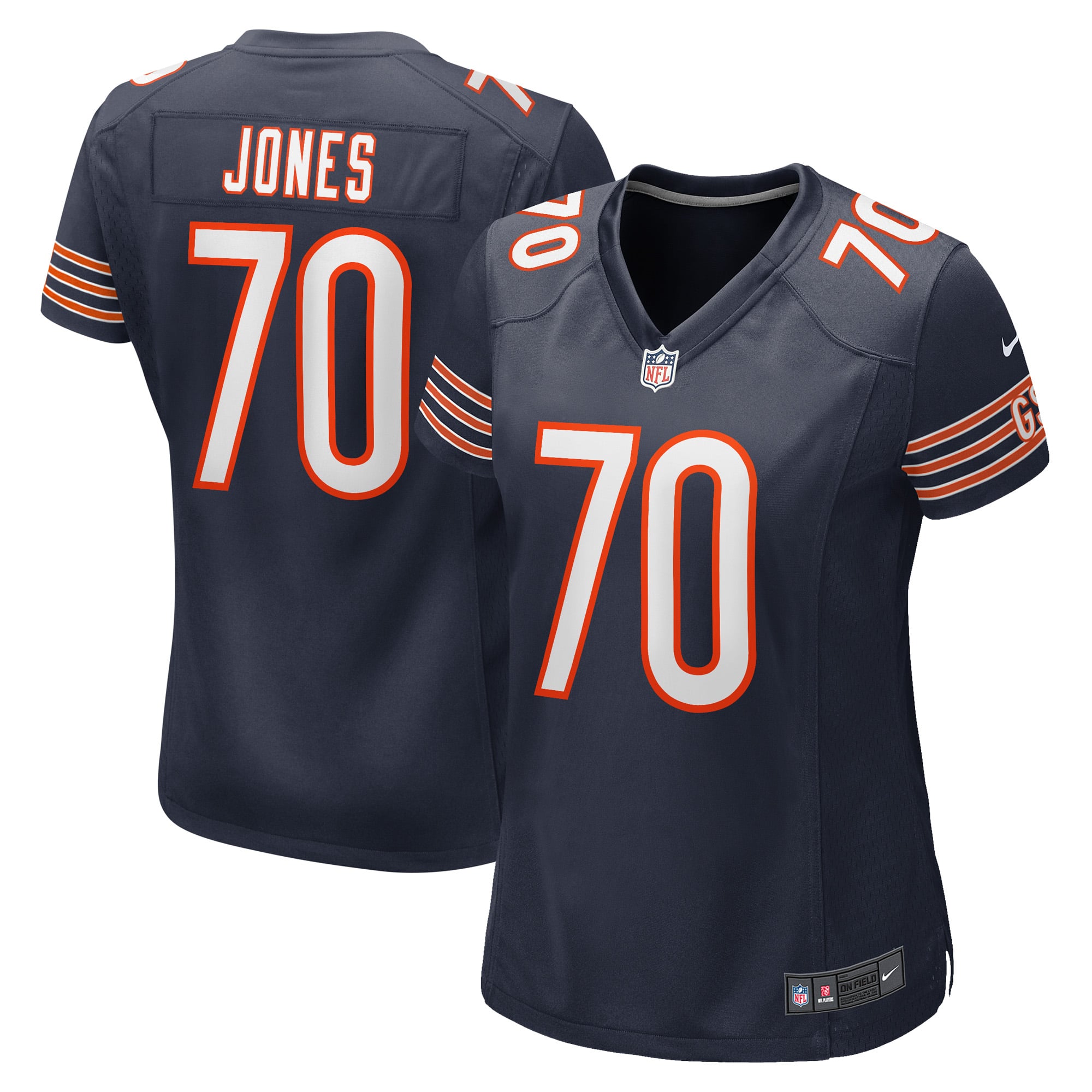 Women's Chicago Bears Braxton Jones Navy Game Player Jersey