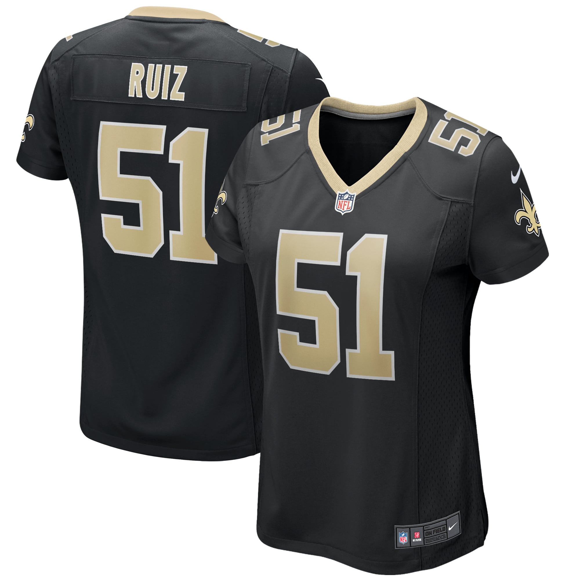 Women's New Orleans Saints Cesar Ruiz Black Game Jersey