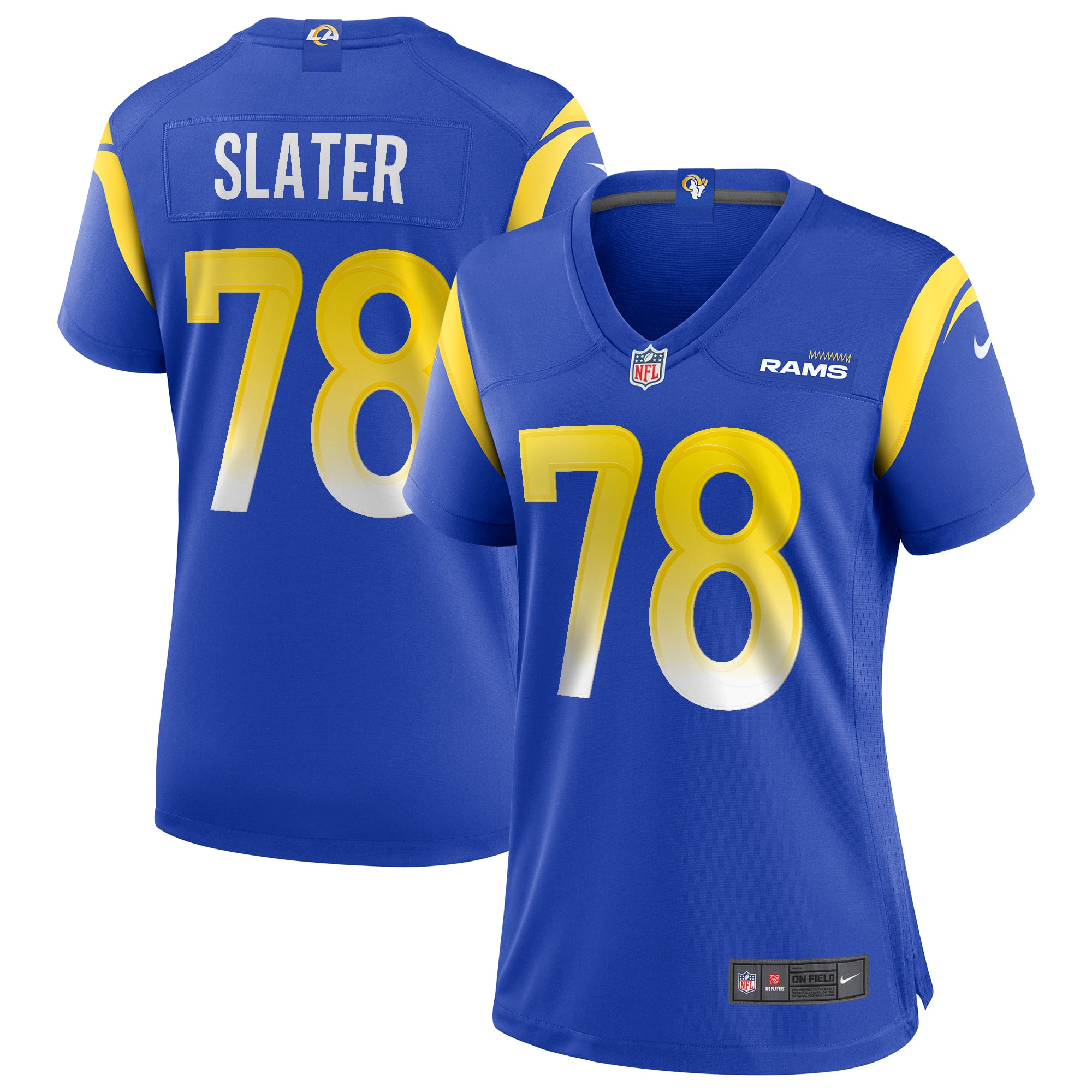 Women's Los Angeles Rams Jackie Slater Royal Game Retired Player Jersey