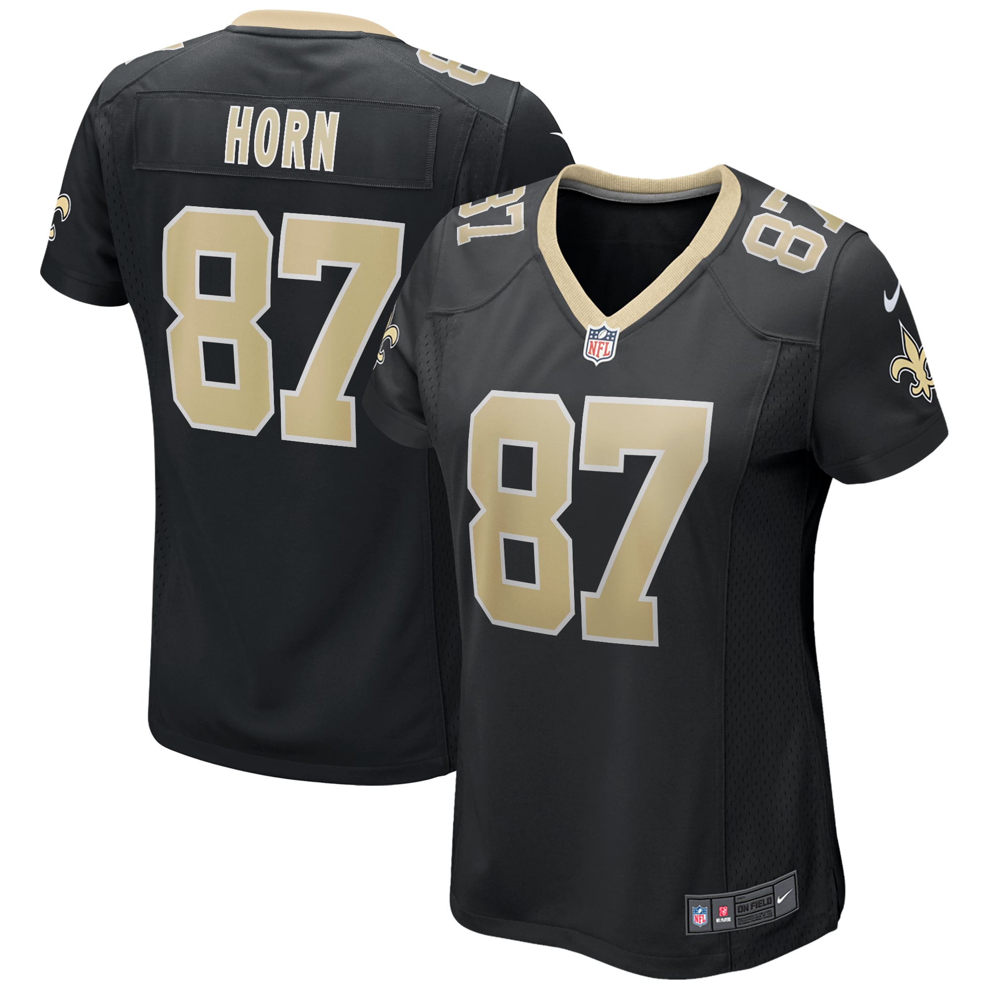 Women's New Orleans Saints Joe Horn Black Game Retired Player Jersey