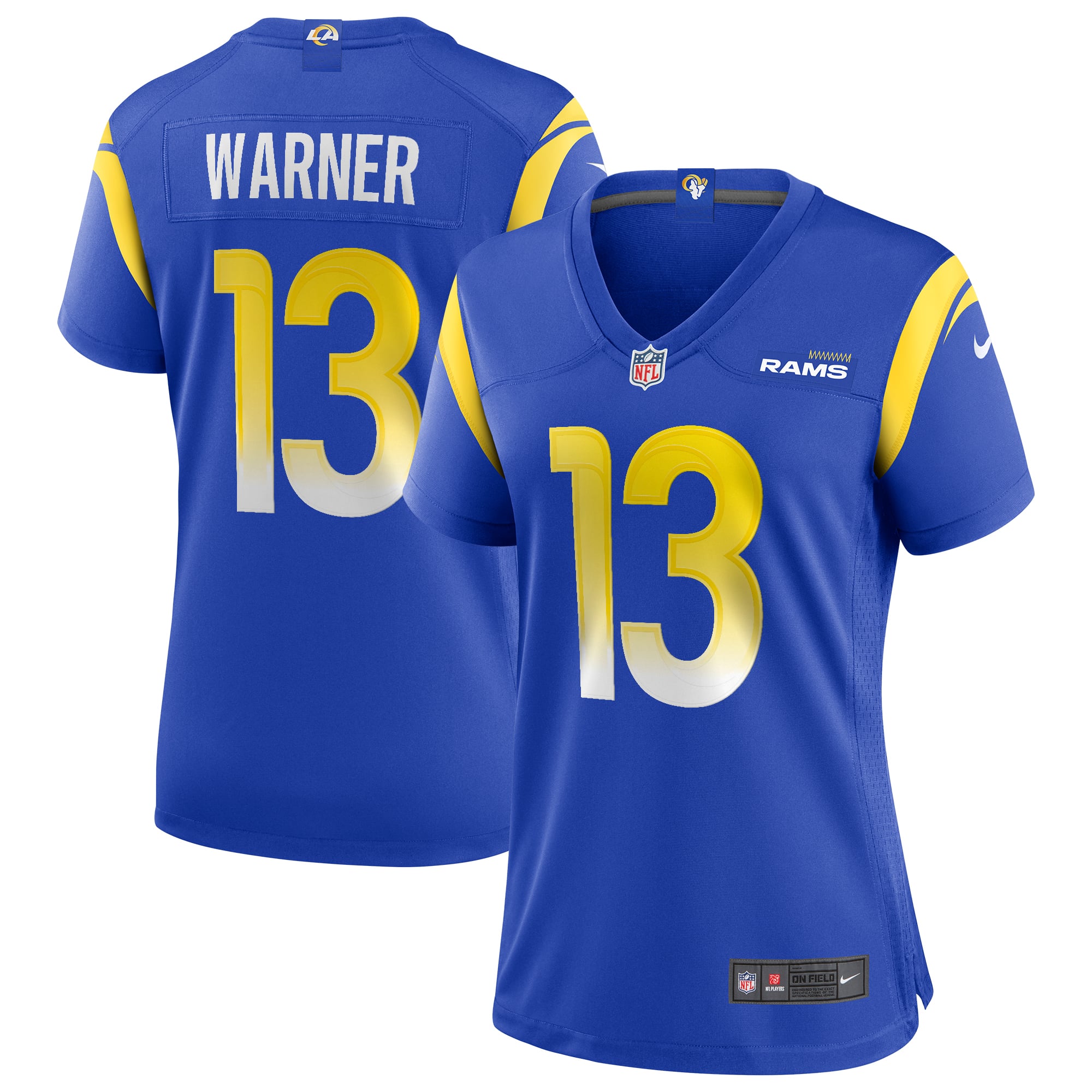Women's Los Angeles Rams Kurt Warner Royal Game Retired Player Jersey