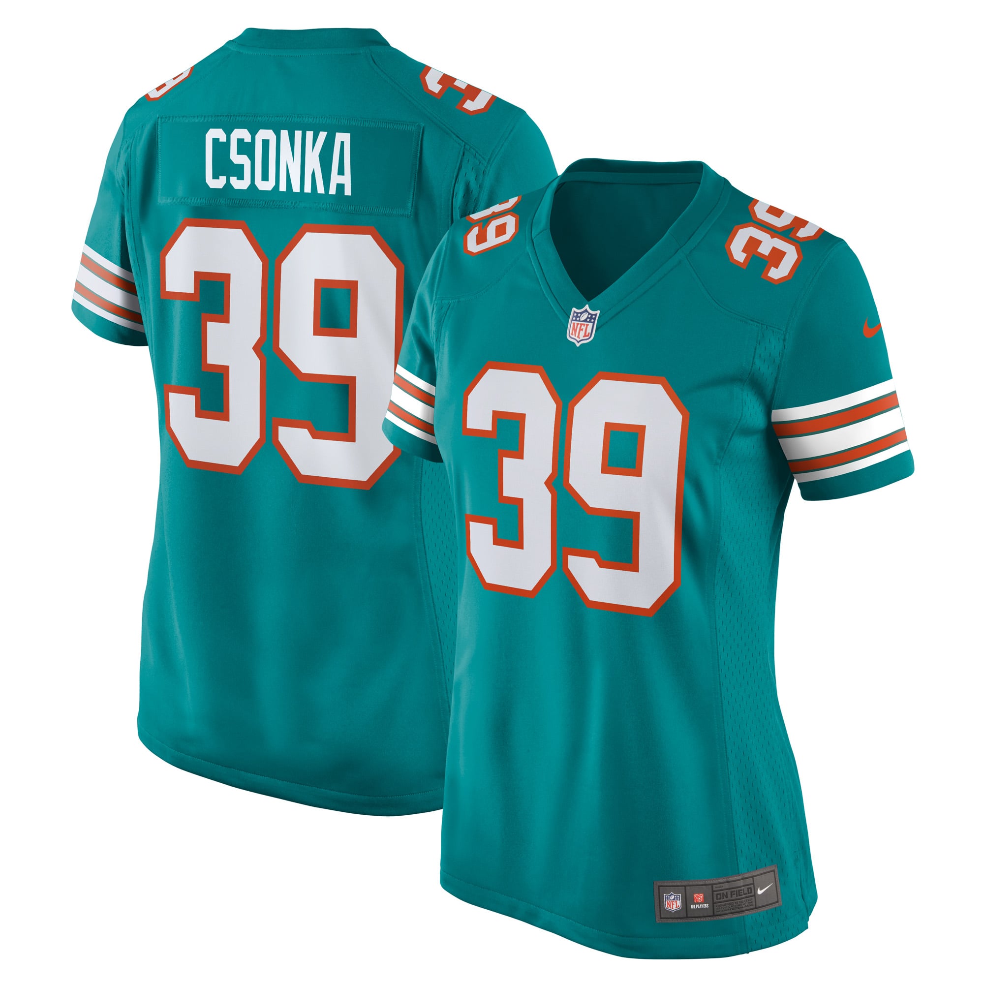 Women's Miami Dolphins Larry Csonka Aqua Retired Player Jersey