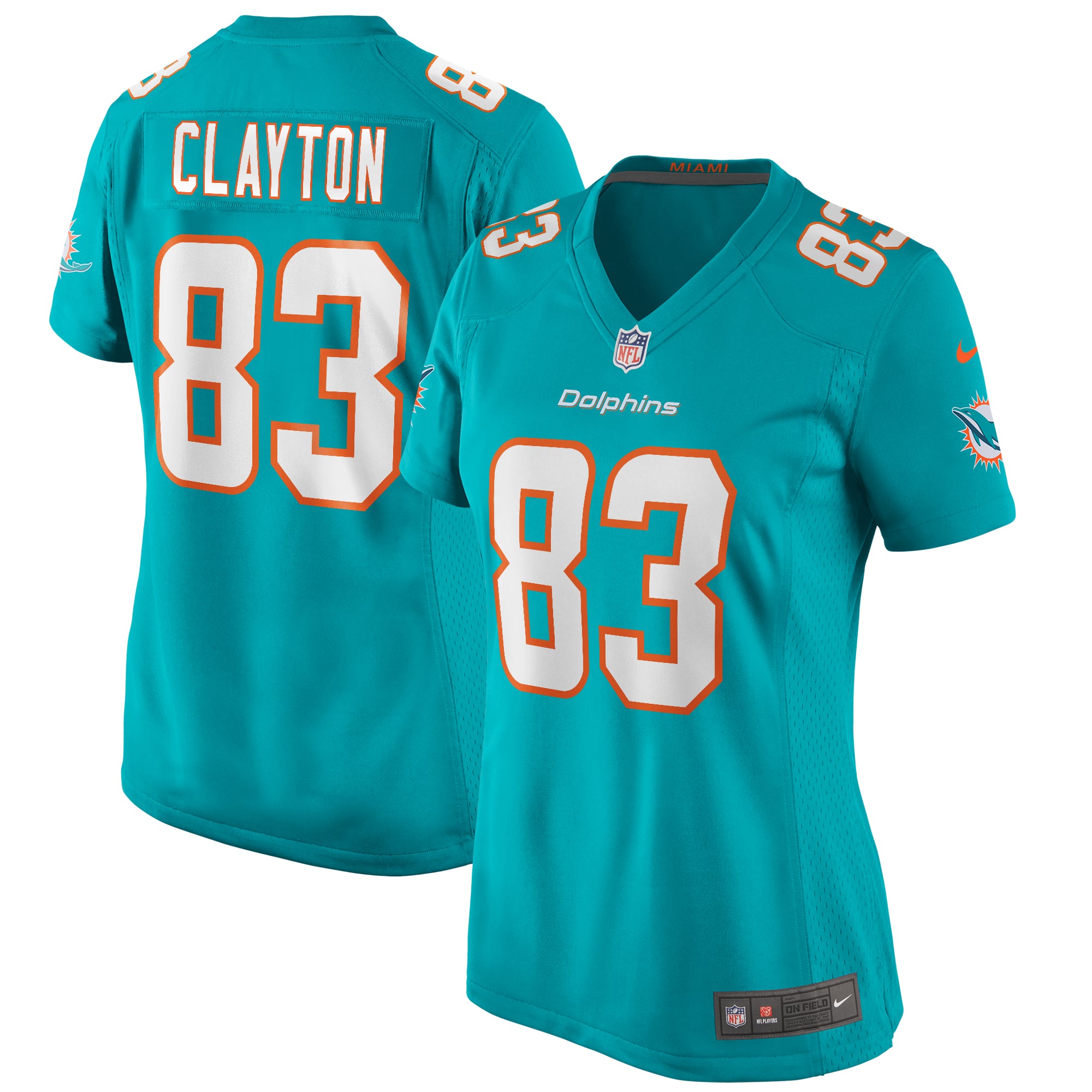 Women's Miami Dolphins Mark Clayton Aqua Game Retired Player Jersey