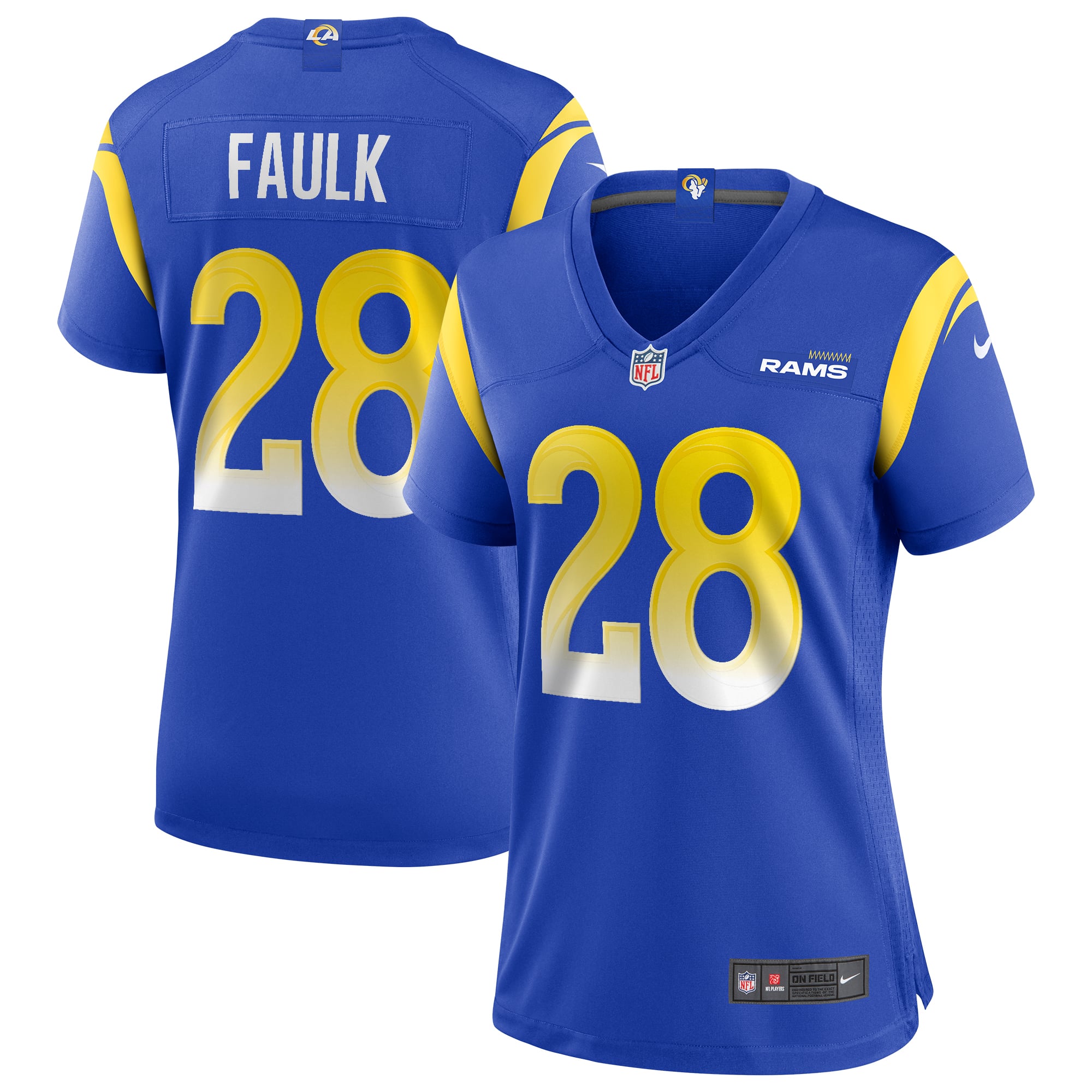 Women's Los Angeles Rams Marshall Faulk Royal Game Retired Player Jersey