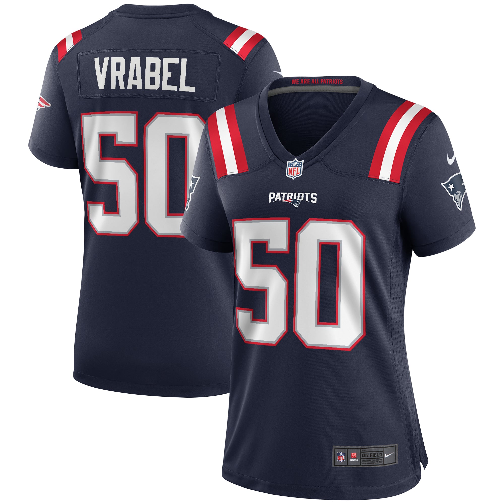 Women's New England Patriots Mike Vrabel Navy Game Retired Player Jersey
