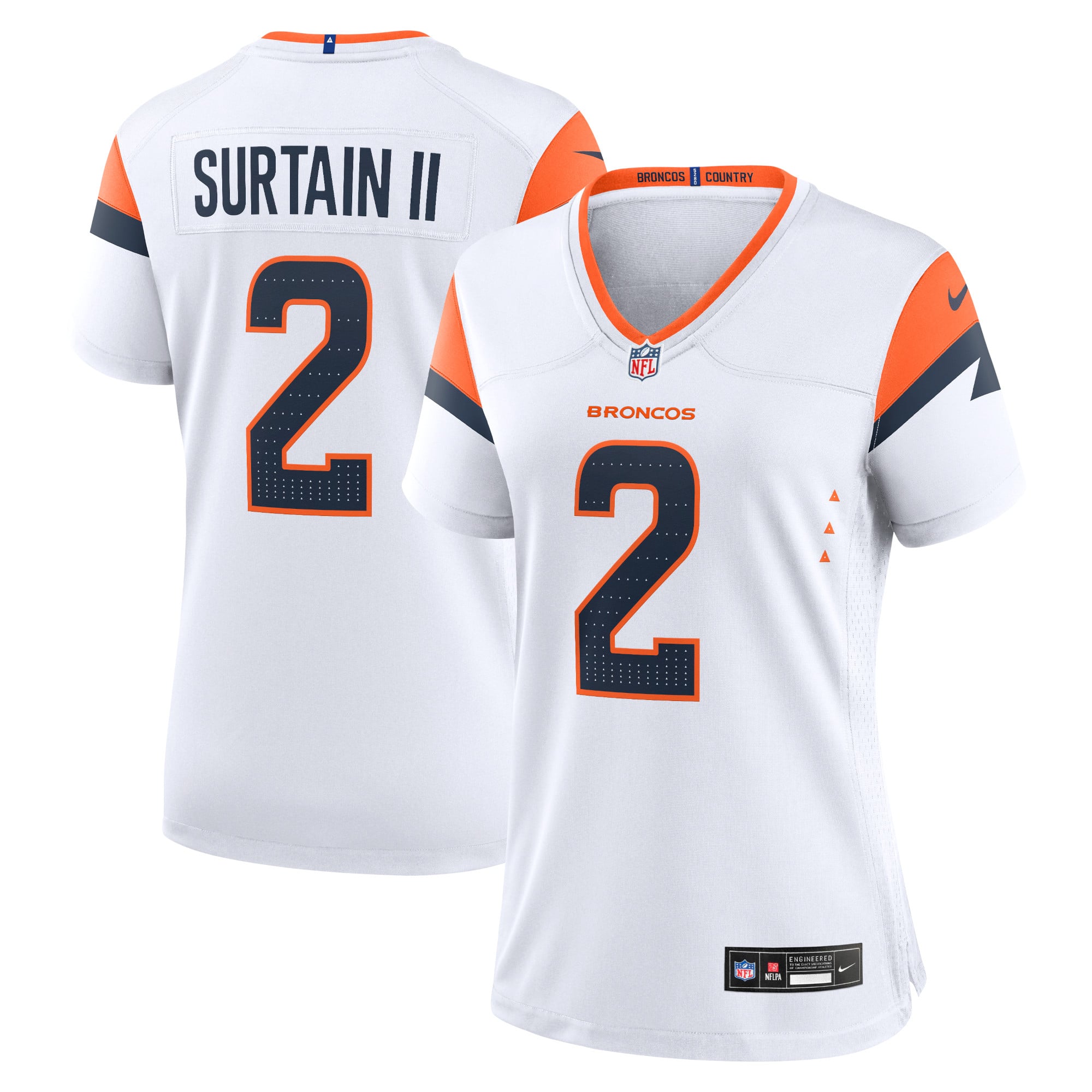 Women's Denver Broncos Patrick Surtain II White Game Jersey