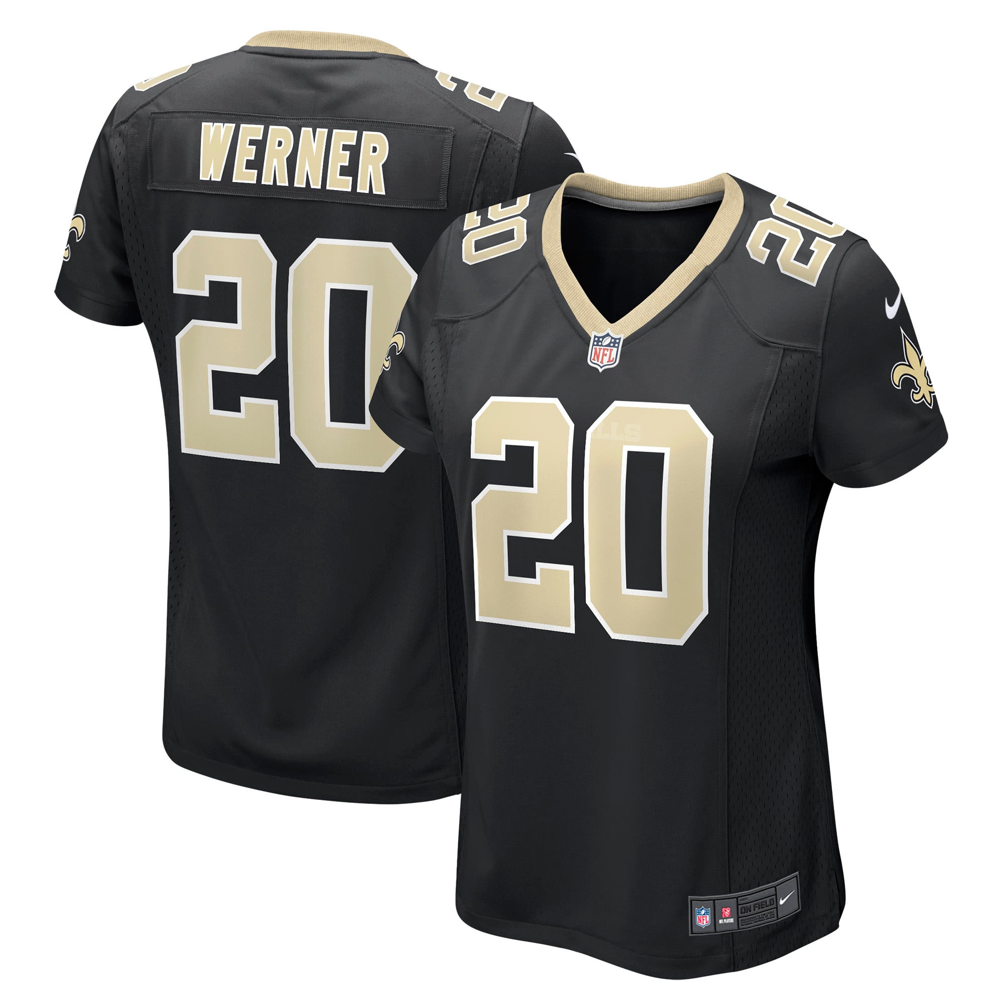 Women's New Orleans Saints Pete Werner Black Game Jersey