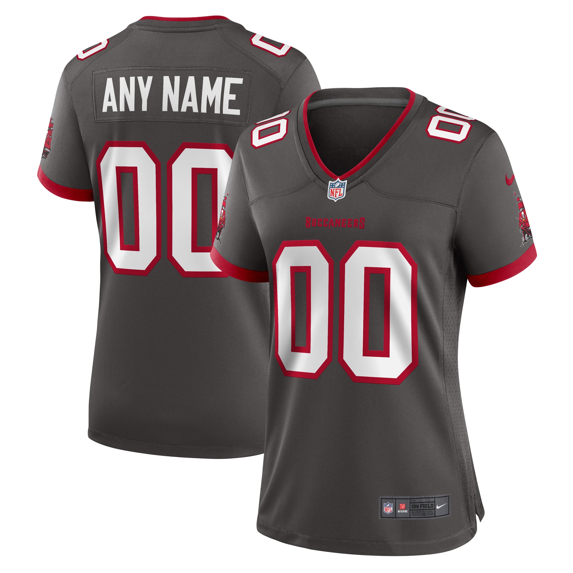 Women's Tampa Bay Buccaneers Pewter Alternate Custom Game Jersey