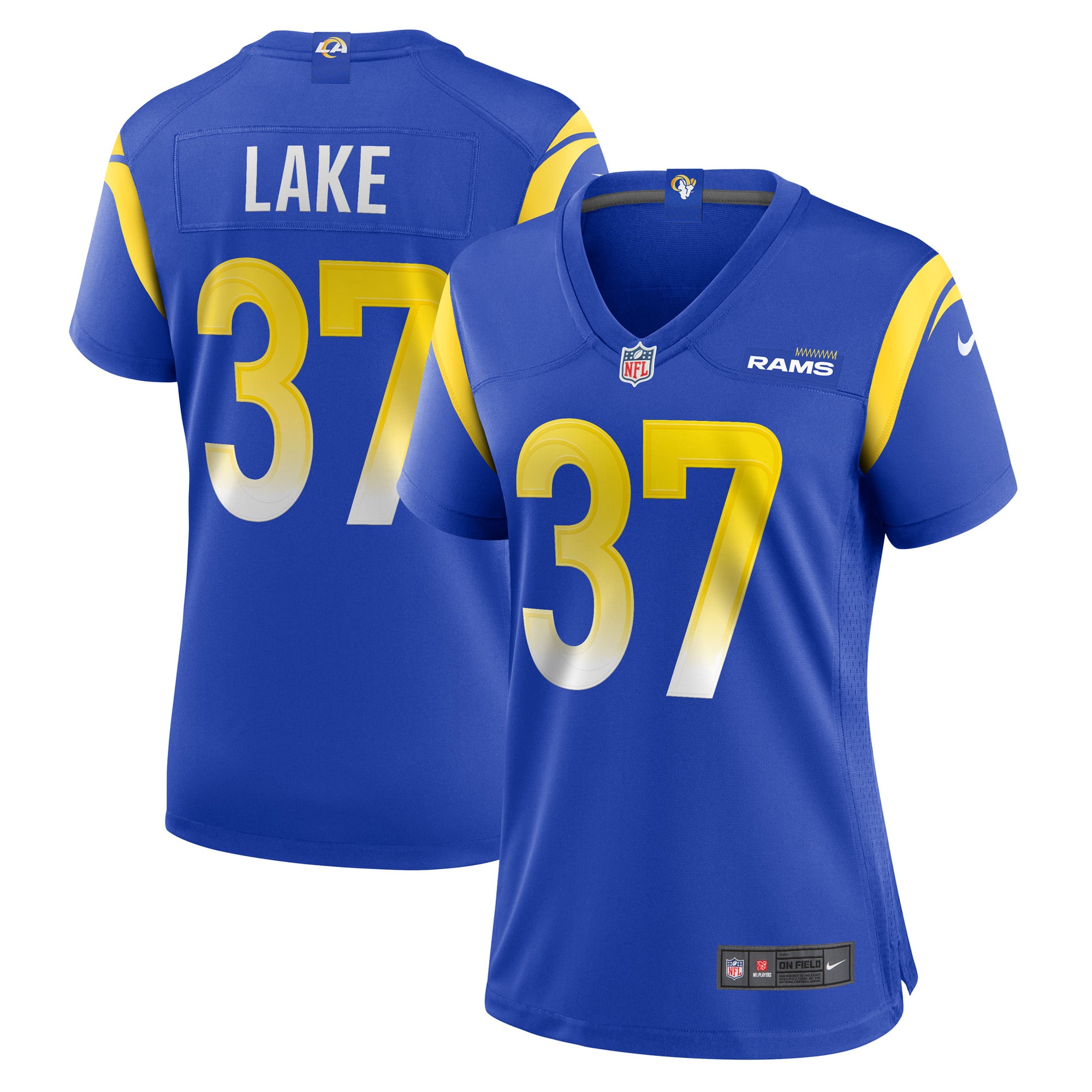 Women's Los Angeles Rams Quentin Lake Royal Game Player Jersey