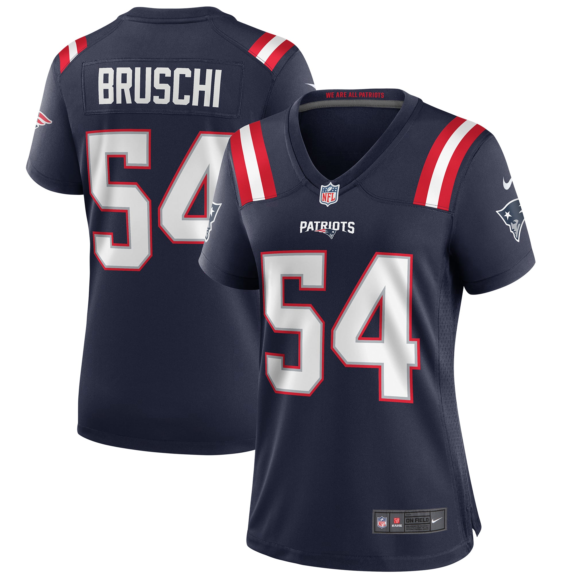 Women's New England Patriots Tedy Bruschi Navy Game Retired Player Jersey