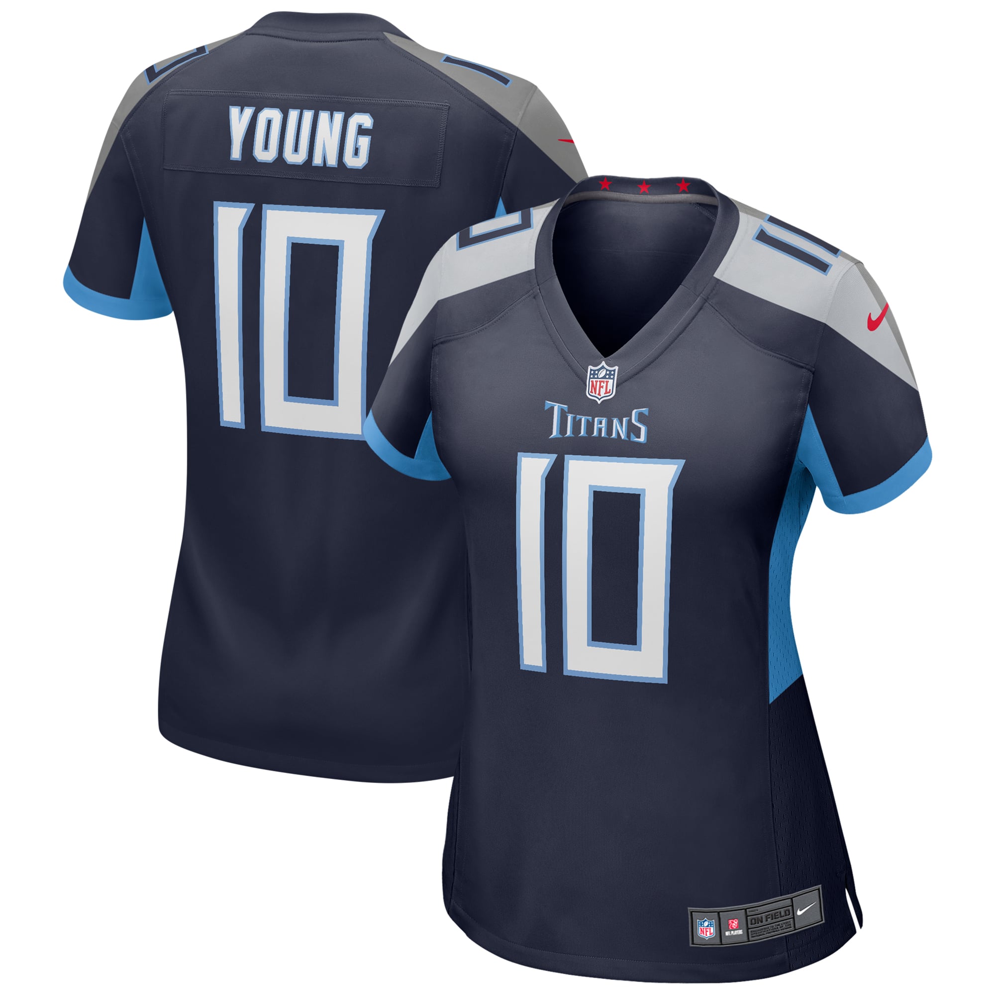 Women's Tennessee Titans Vince Young Navy Game Retired Player Jersey
