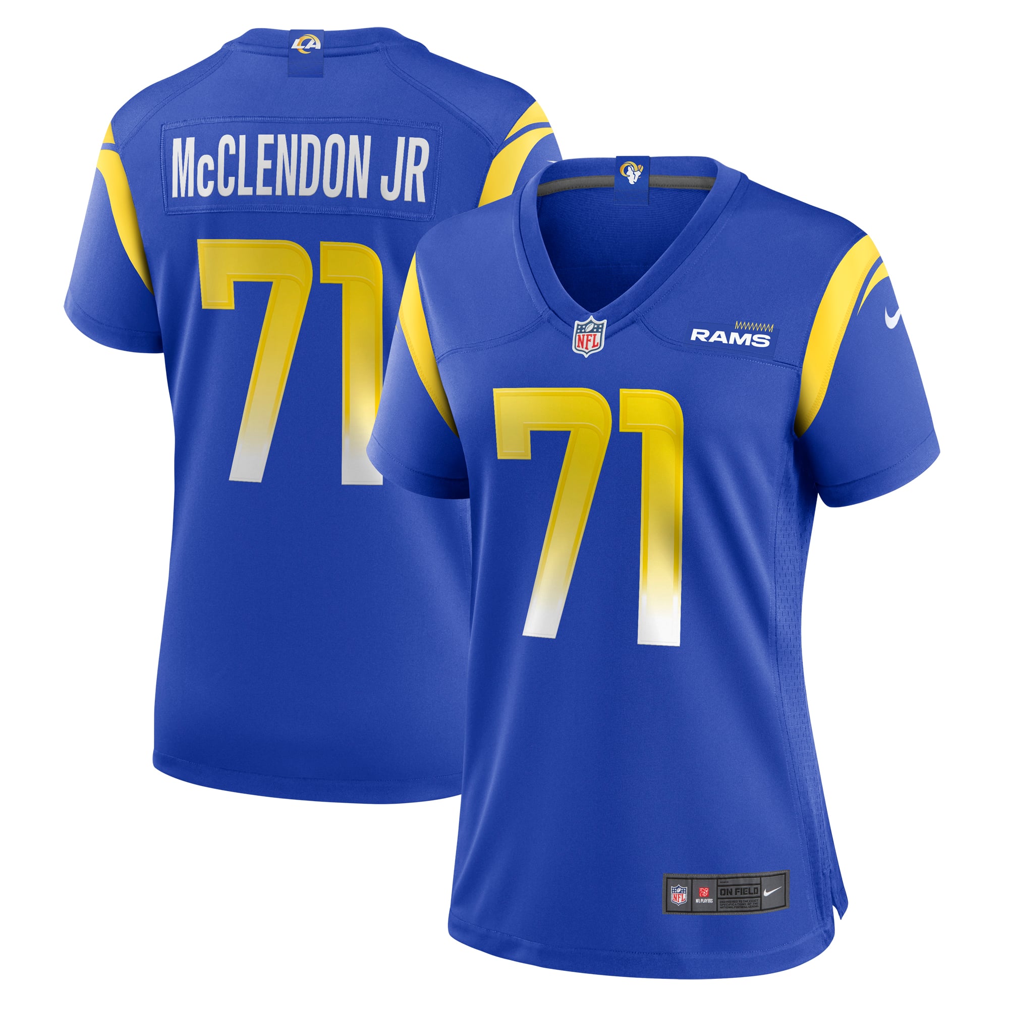 Women's Los Angeles Rams Warren McClendon Jr. Royal Team Game Jersey