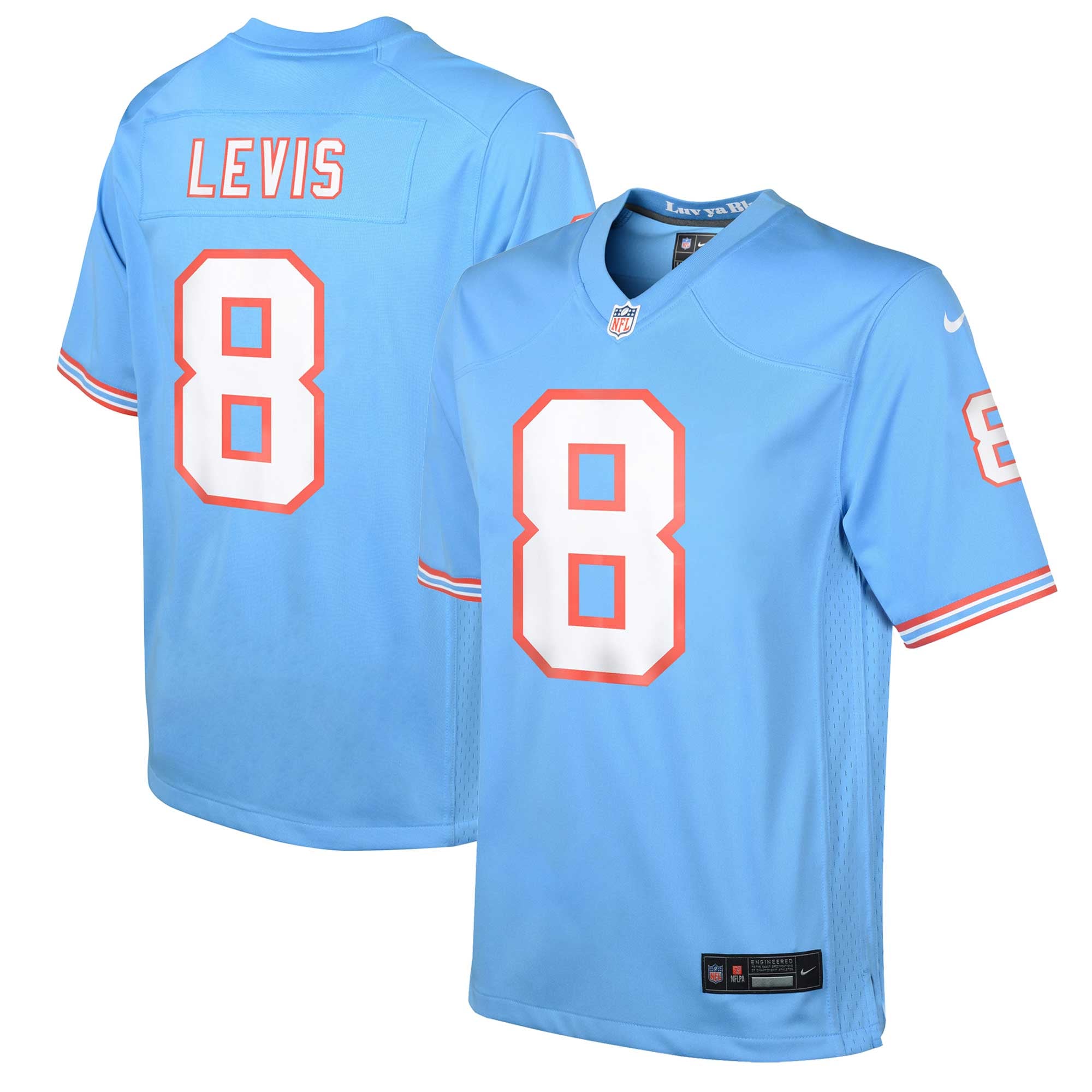 Youth Tennessee Titans Will Levis Light Blue Game Jersey