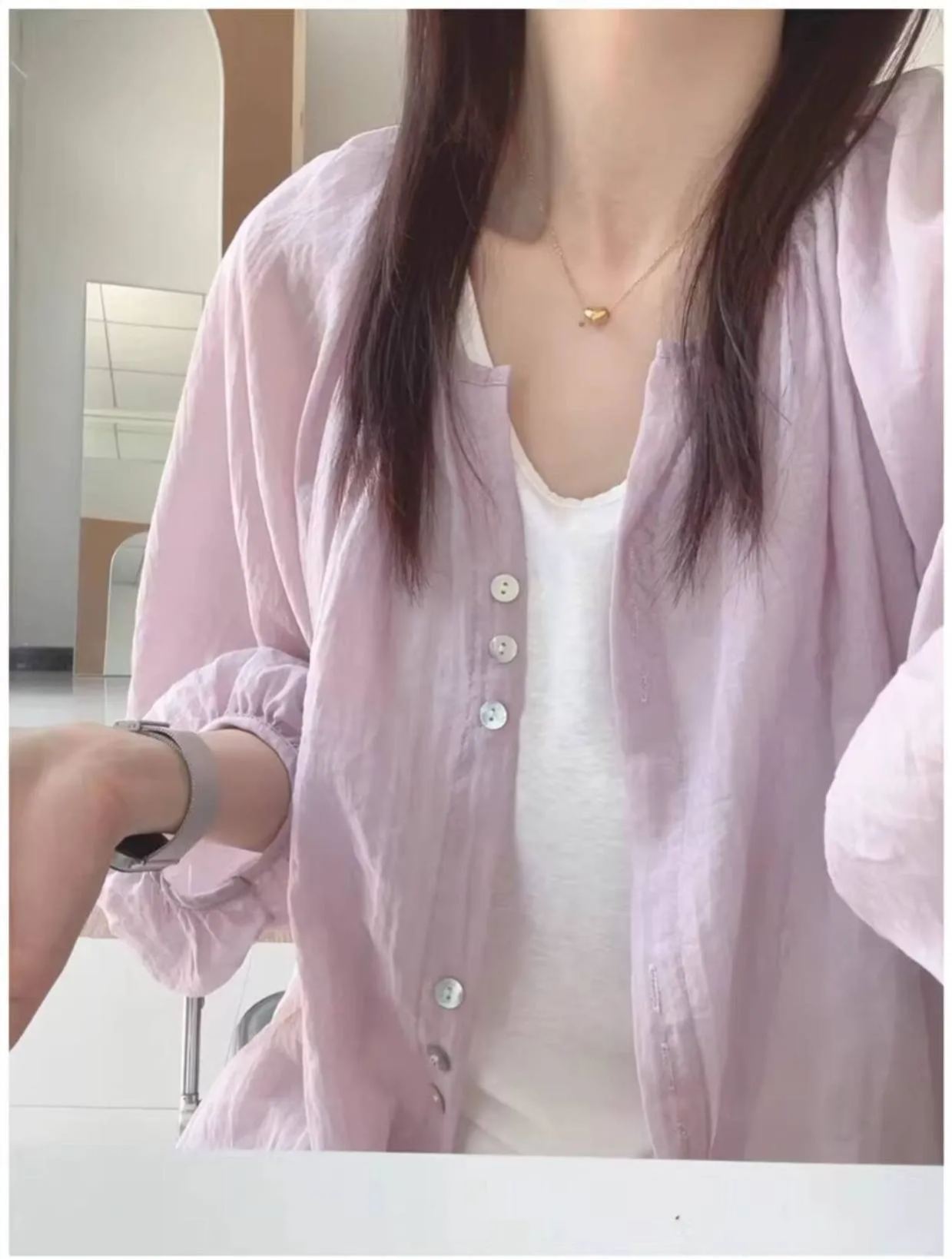 The Lazy Sunday Cottage Blouse - Oversized Sheer Summer Shirt