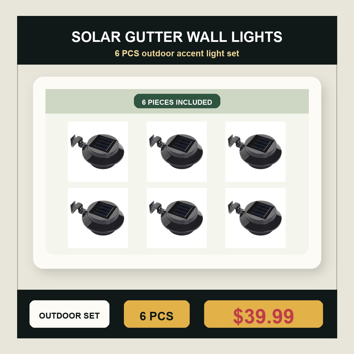 Solar Gutter Wall Lights