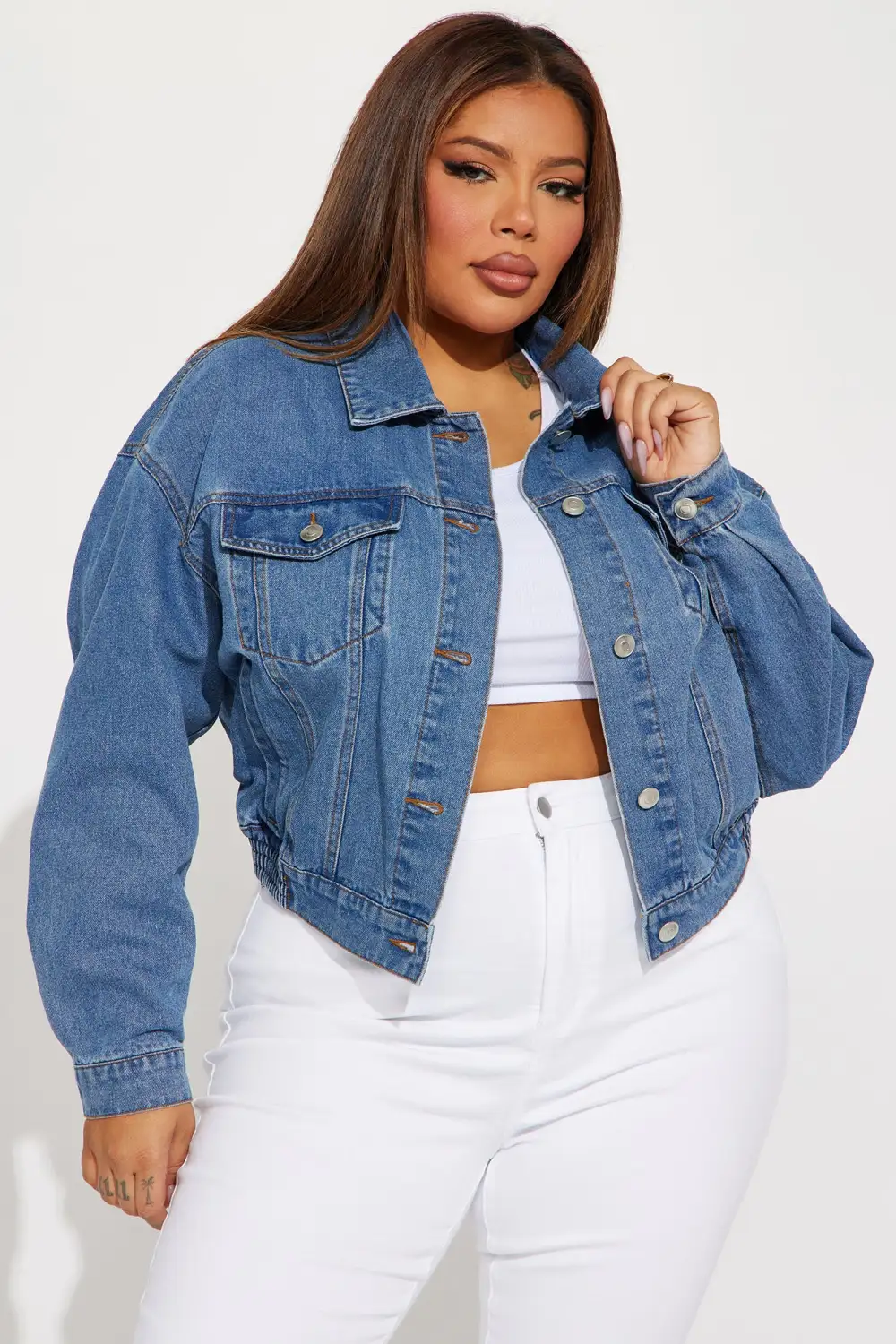 Just For You Denim Jacket - Medium Wash-Aldronix