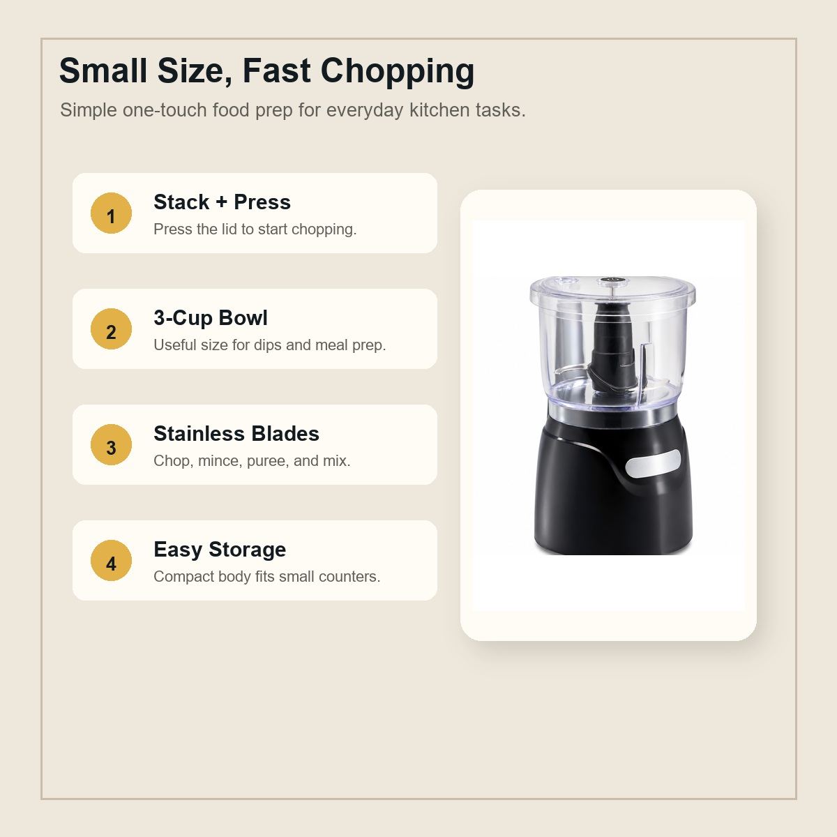 Compact Electric Food Chopper 2 PCS Only $39.99