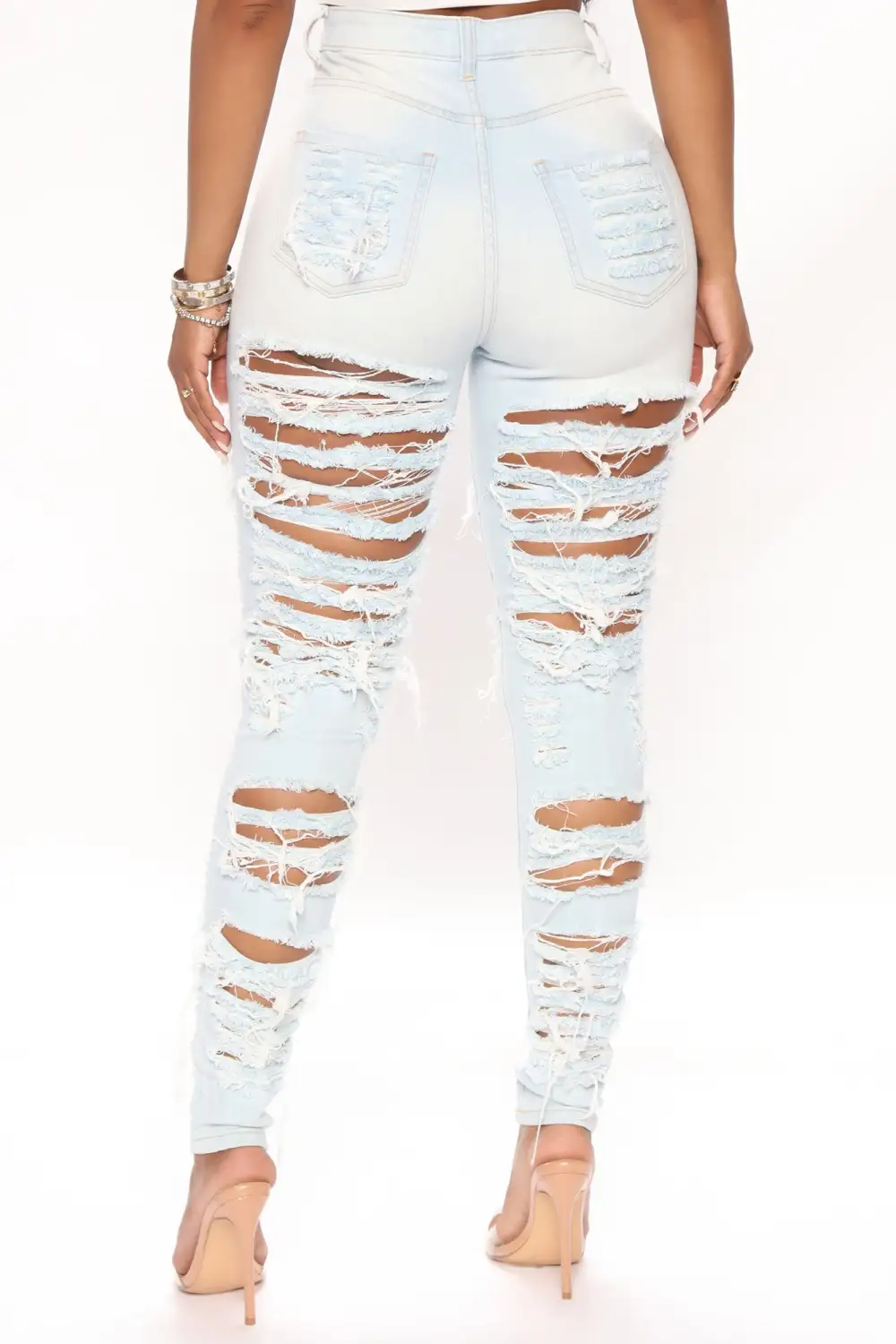Caught In Your Love Distressed Jeans - Light Blue Wash-Aldronix