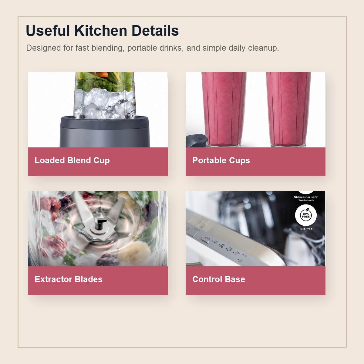 Compact Personal Blender Set 2 PCS Only $39.99