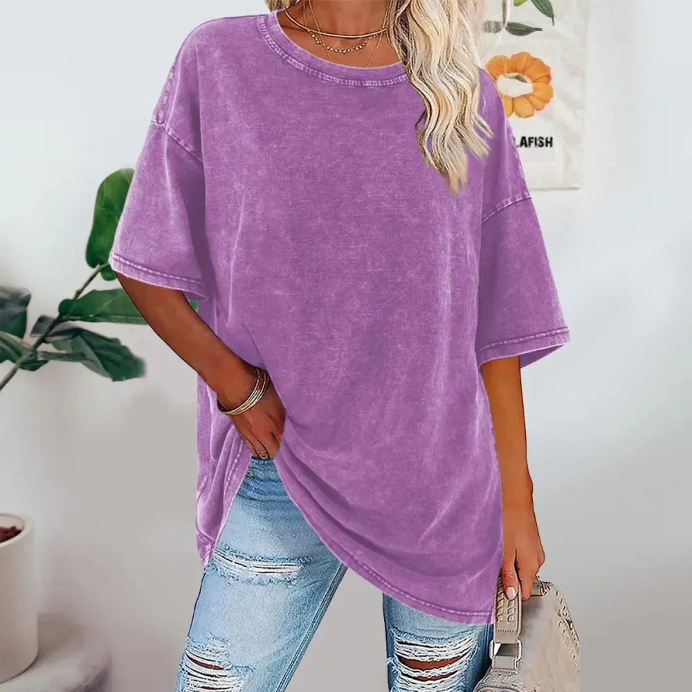 Acid Washed T-Shirts for Women-Aldronix