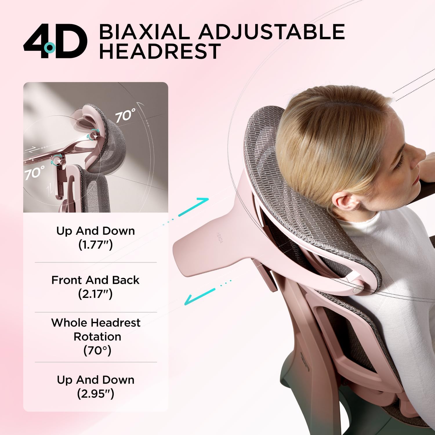Hbab E3 Pro Ergonomic Office Chair, Big and Tall Office Chair - with 3-Zone Dynamic Lumbar Support, 4D Adjustable Headrest, 4D Adjustable Armrests, Swivel-Aldronix