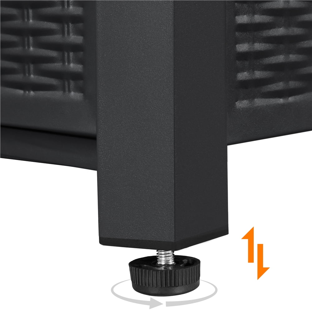 30'' Outdoor Square Propane Fire Pit Table 50,000 BTU Gas w/ Ceramic Rattan Pattern Steel Base Glass Black-Aldronix