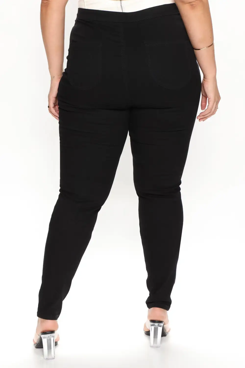 Tall Super High Waist Denim Skinnies - Black-Aldronix