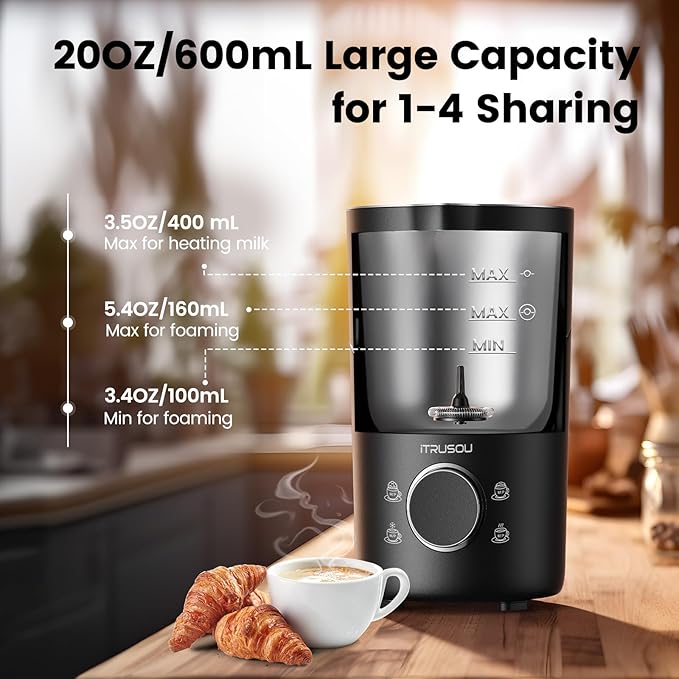 Milk Frother and Steamer, Electric milk frother, Automatic Hot and Cold Foam Maker for Coffee-Aldronix