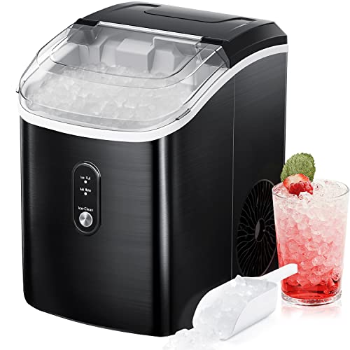 Countertop Ice Maker with Soft Chewable Ice, 34Lbs/24H-Aldronix