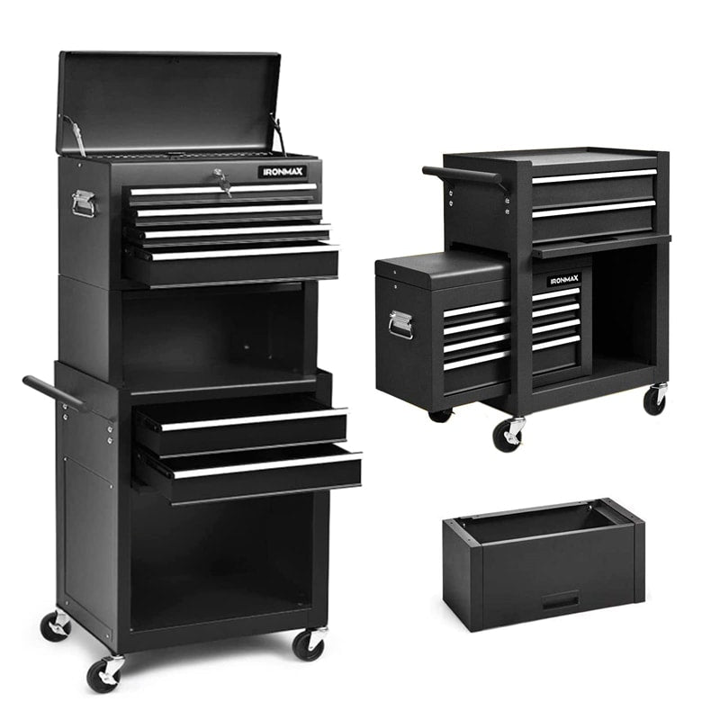 6-Drawer Rolling Tool Chest 3-in-1 Tool Storage Cabinet with Auto Locking System & Lockable Wheels-Aldronix
