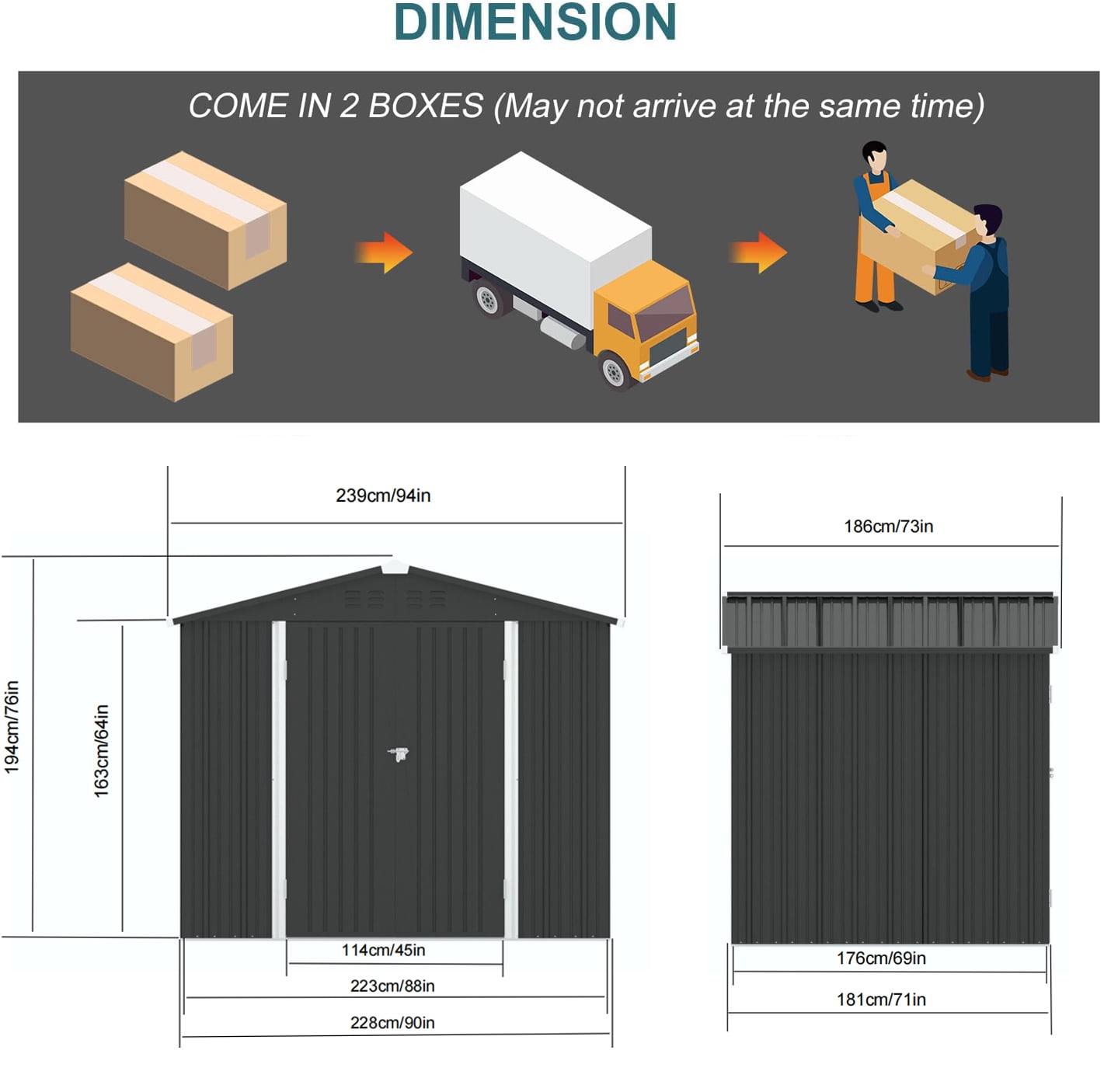 6' x 4' Outdoor Metal Storage Shed, Tools Storage Shed-Aldronix