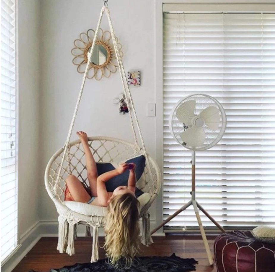 Hanging woven rope swing hammock chair swing seat-Aldronix