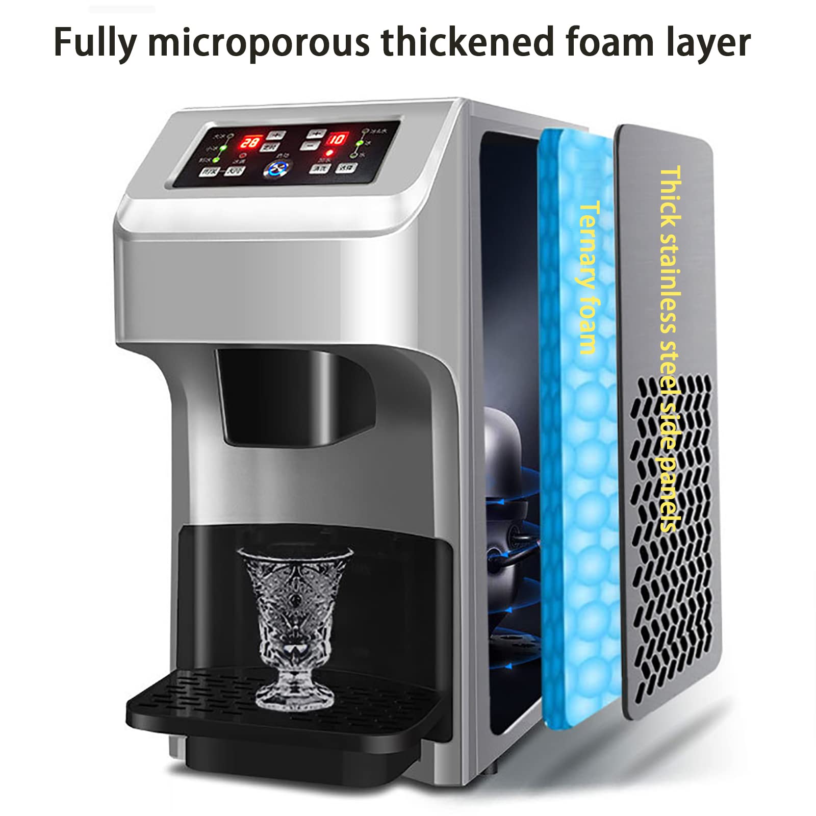 Countertop Ice Machine, 24 Hours Can Produce 77 Lbs of Ice, 6 Minutes Quick Ice, LED Display-Aldronix