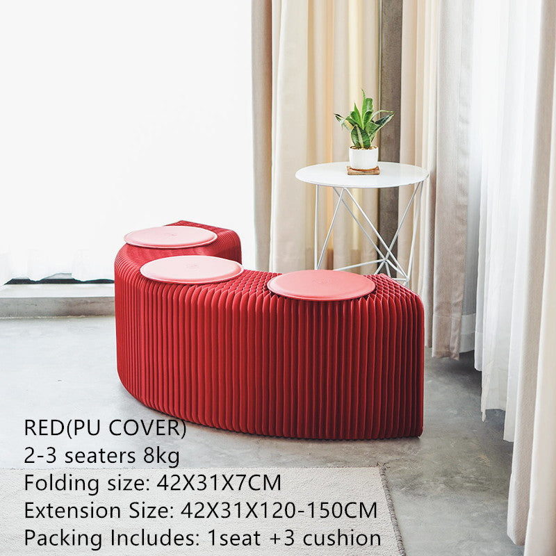Clearance Offer Modern Design Accordion Folding Kraft Paper Stool Sofa Chair-Aldronix