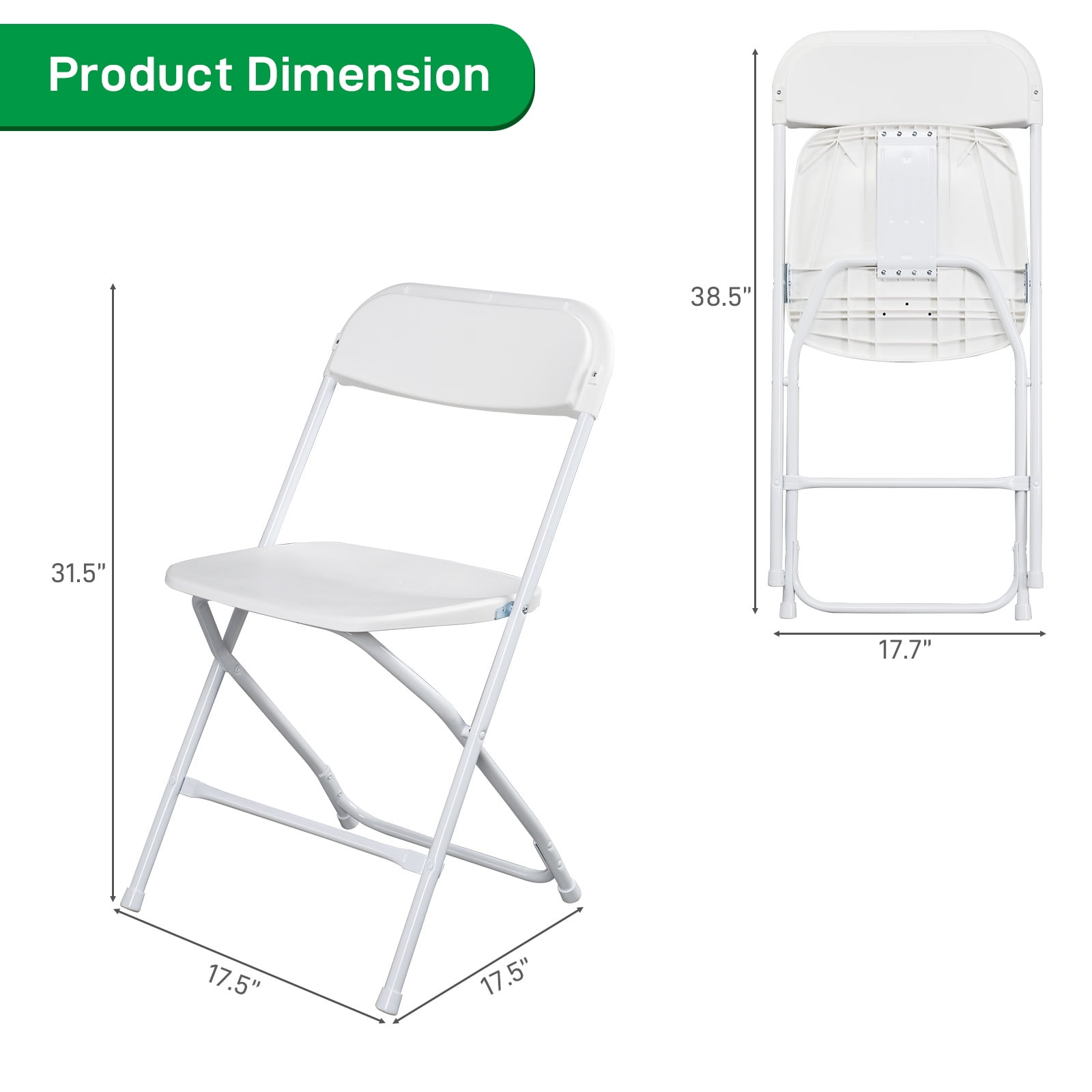 10 Pcs Folding Chairs for Wedding, Commercial Activities, White-Aldronix