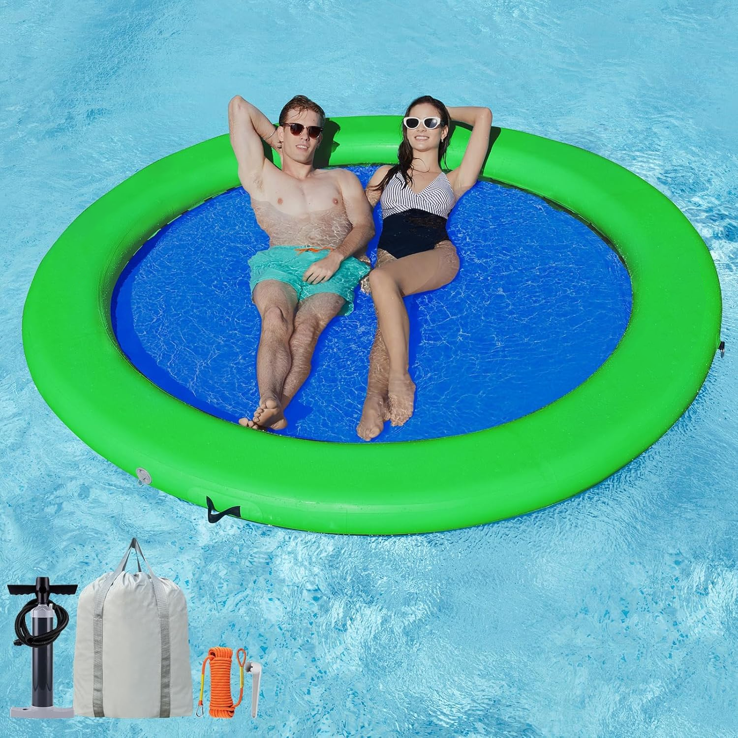 Inflatable 8ft Floating Water Hammock Platform-Aldronix