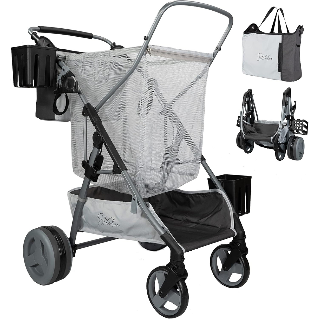 Wheeled Collapsible Beach Cart for Soft Sand, Fishing, Camping & Garden-Aldronix