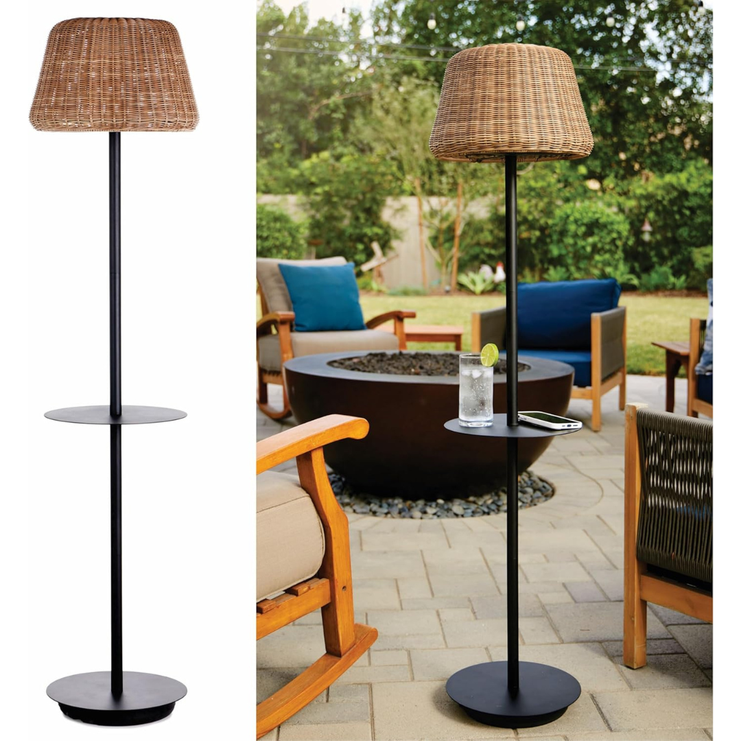 Solar Outdoor Floor Lamp with Table-Aldronix