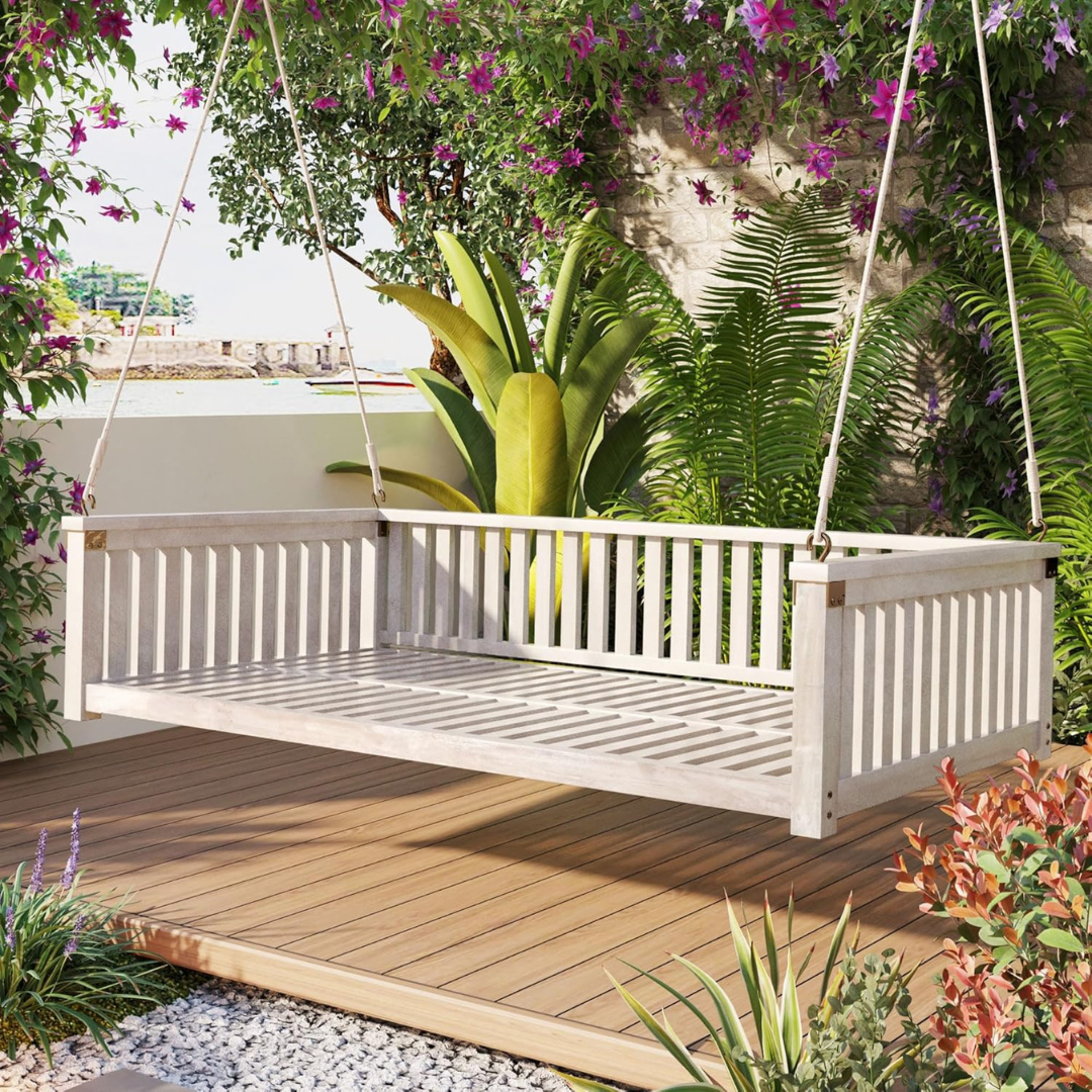 Porch Swing with Ropes for Backyard-Aldronix