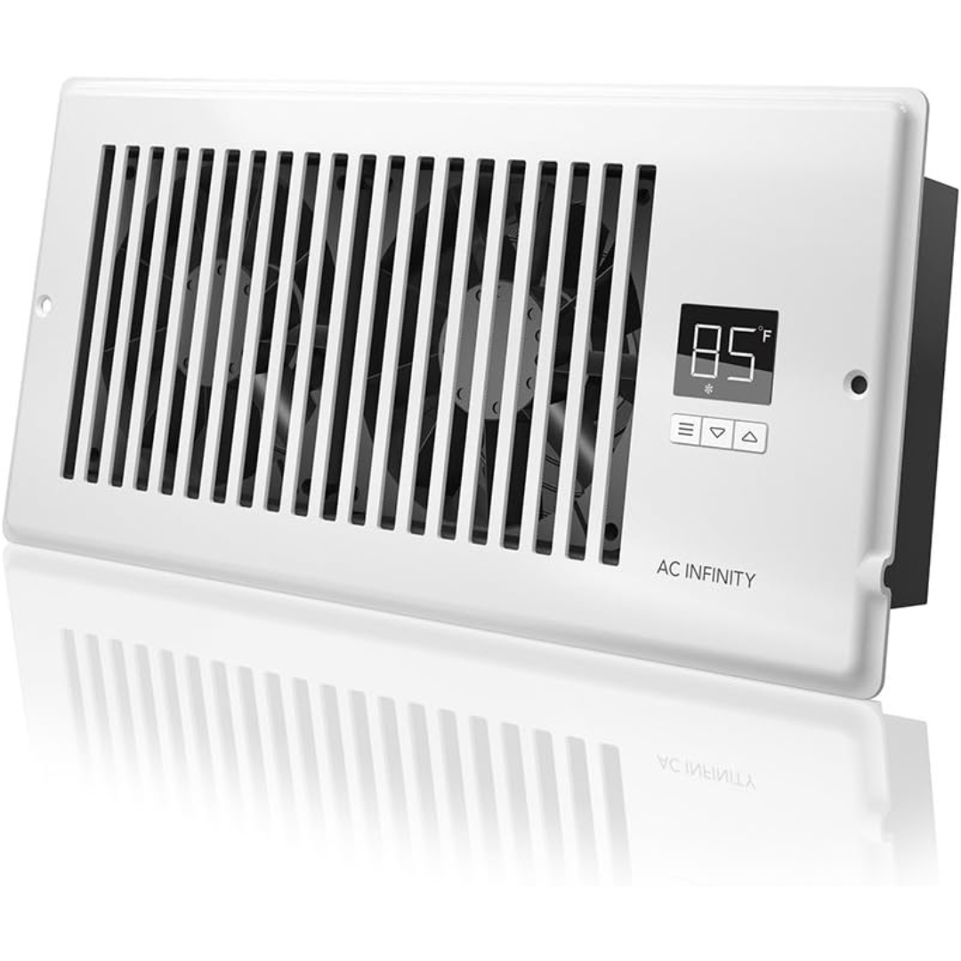 Register Booster Fan for 4” x 10” Register Holes, Improves Heating & Cooling Vents-Aldronix
