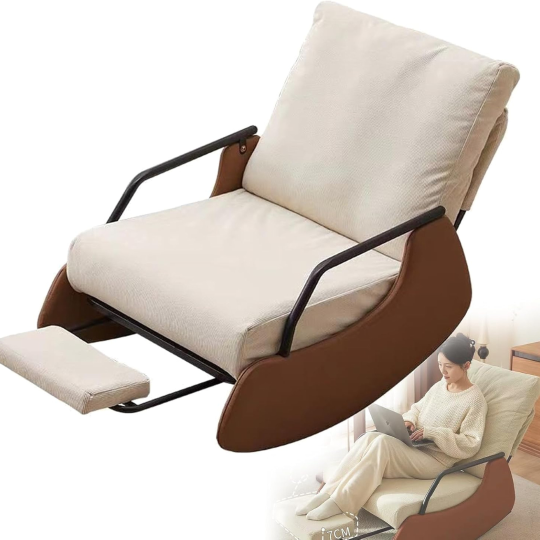 Modern Rocking Chair with Footstool-Aldronix