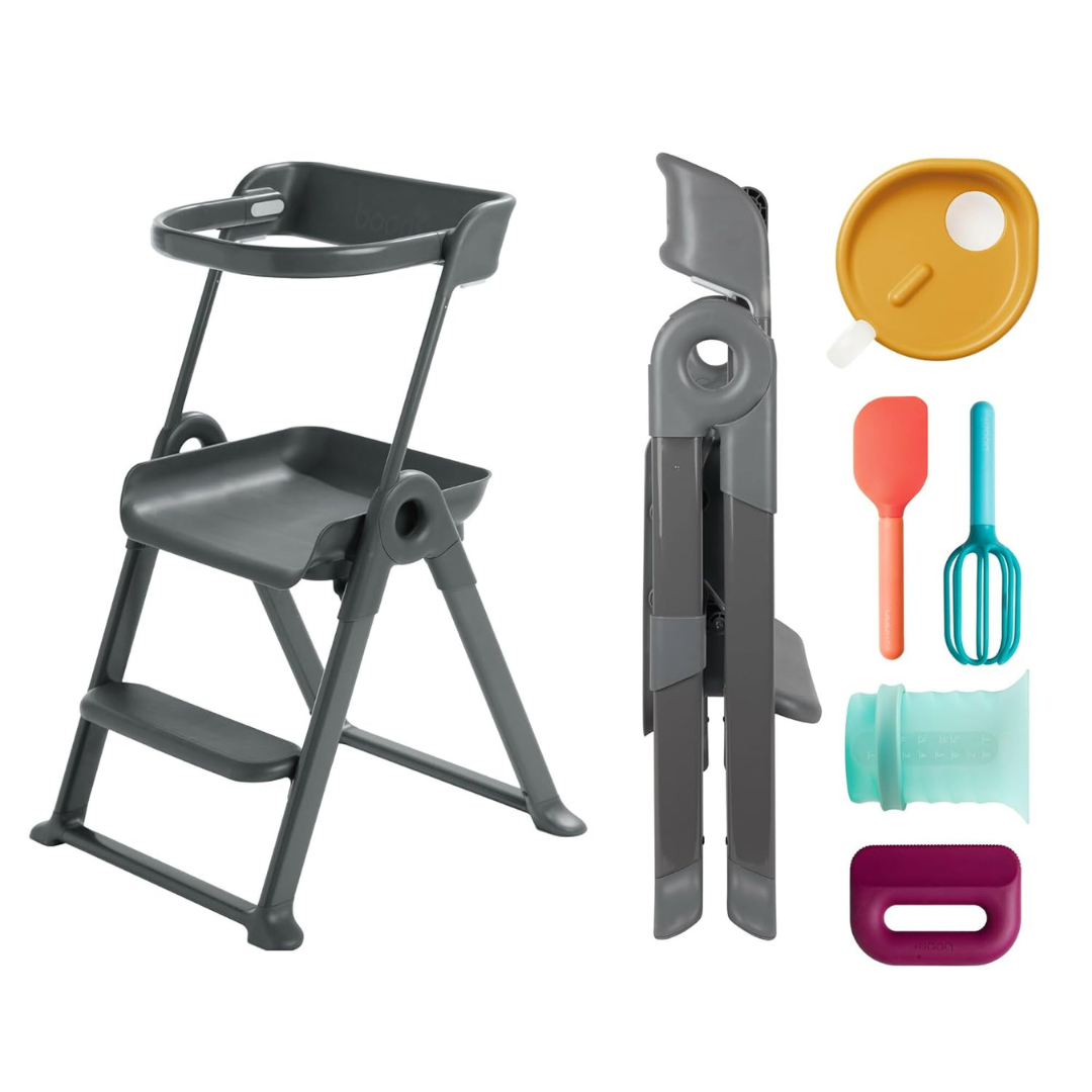 Kids Cooking Set and Folding Step Stool-Aldronix