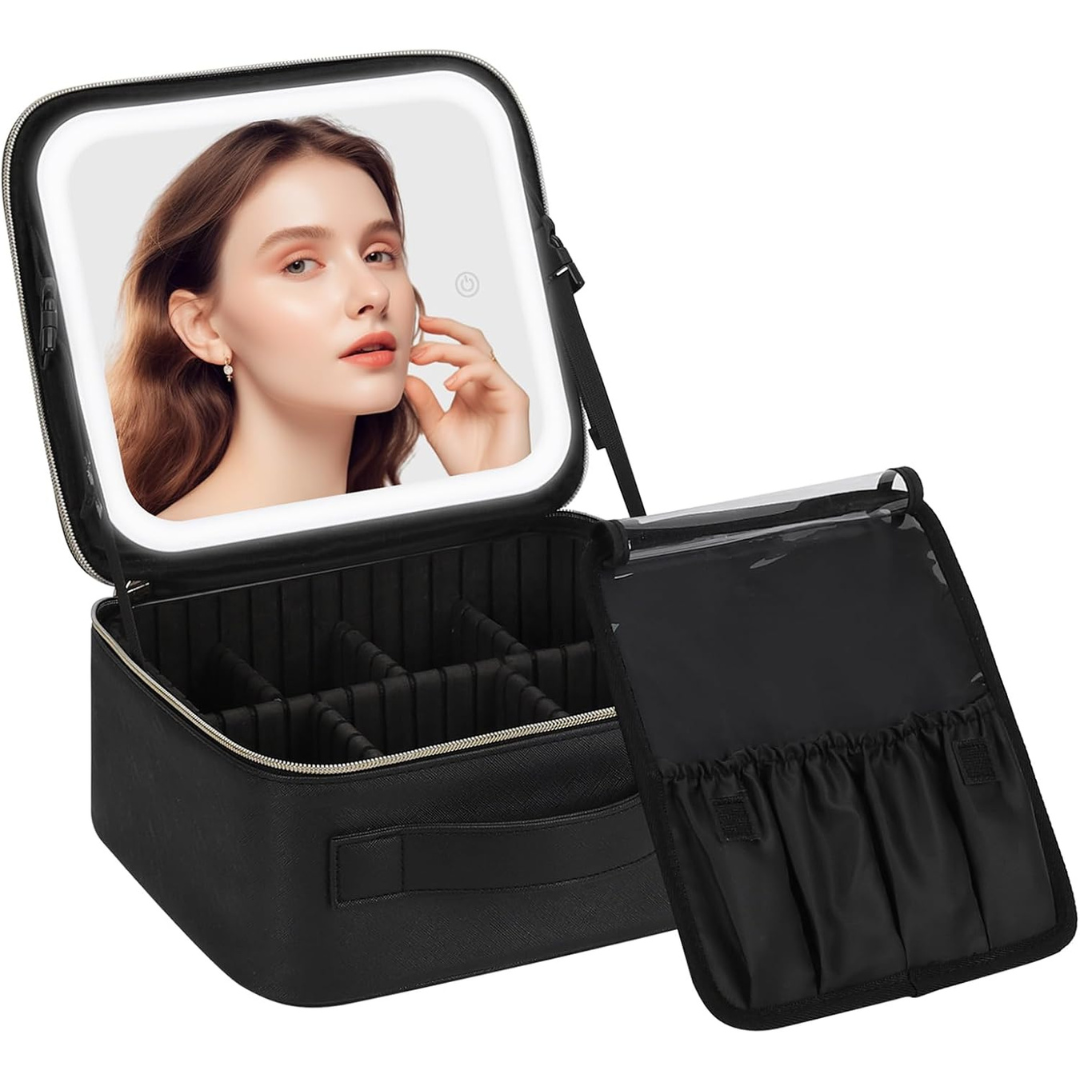 Makeup Bag with LED Mirror-Aldronix