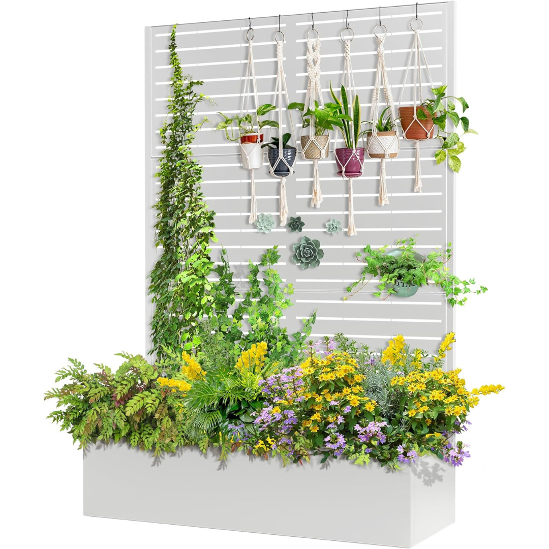 Metal Raised Garden Bed with Trellis-Aldronix