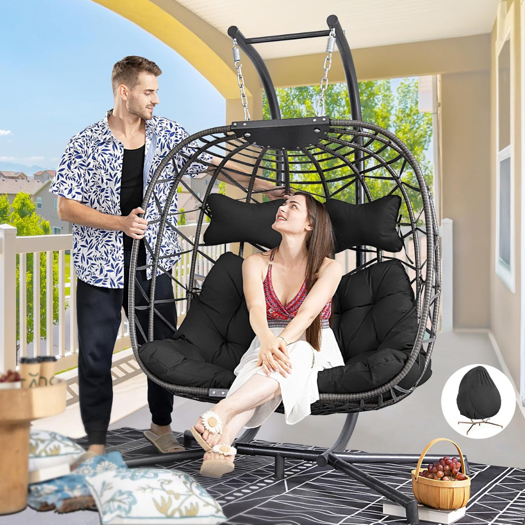 Double Swing Egg Chair-Aldronix